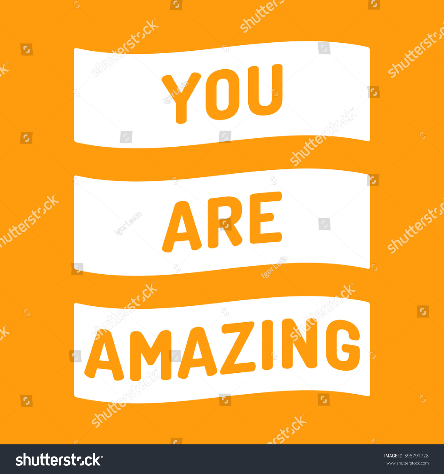 You Amazing Flat Vector Ribbon Icon Stock Vector (Royalty Free ...