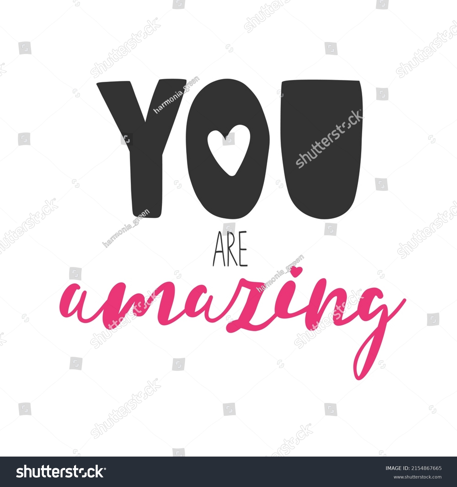 You Amazing Inspirational Handwritten Quote Vector Stock Vector ...