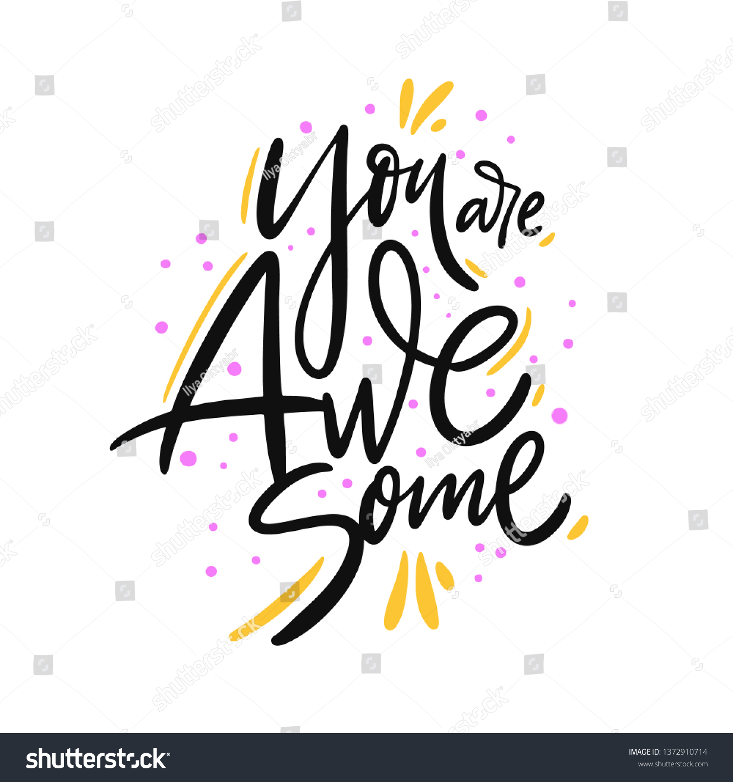 You Awesome Hand Drawn Vector Lettering Stock Vector (Royalty Free ...