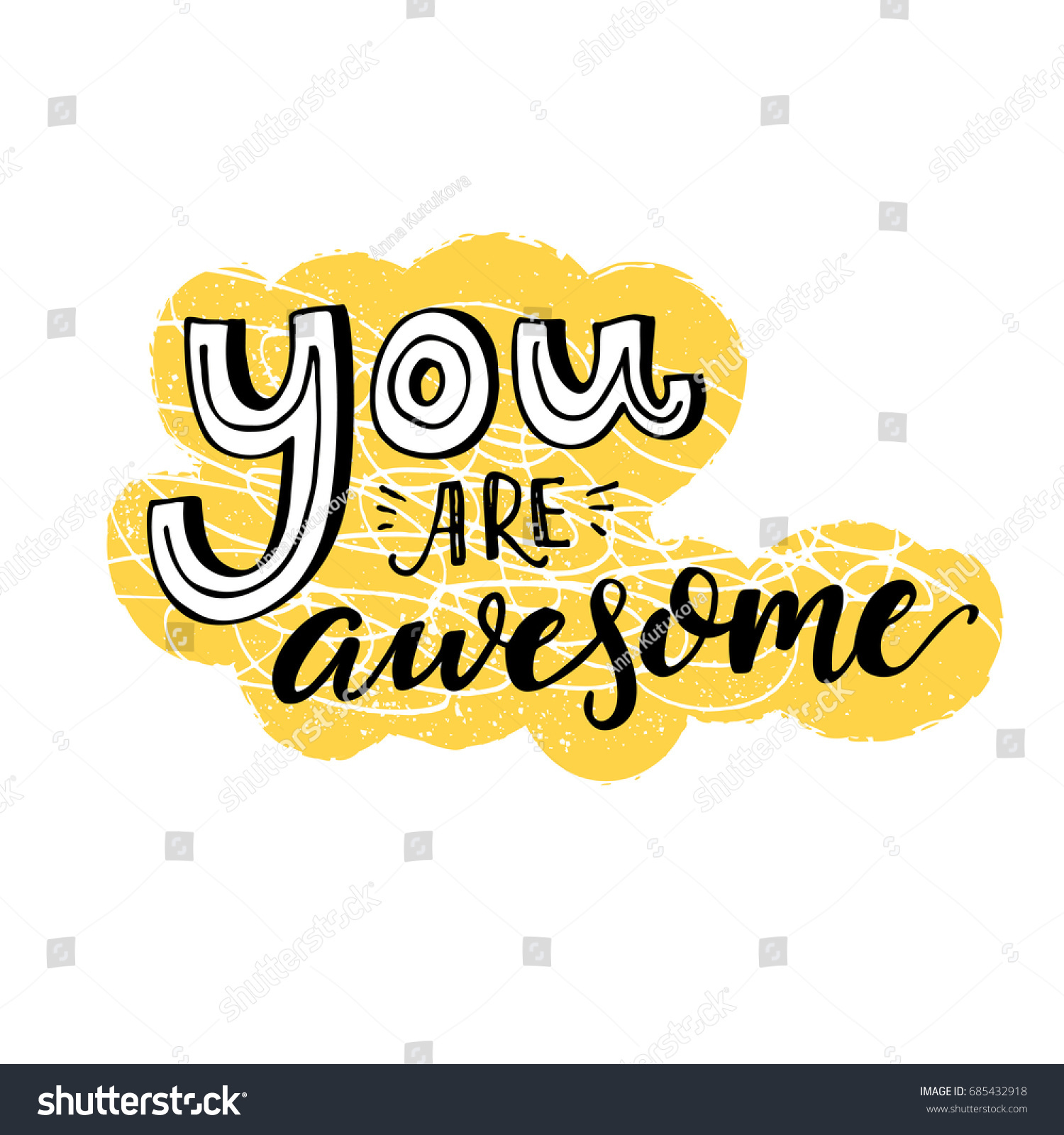 You Awesome Motivational Saying Inspirational Quote Stock Vector