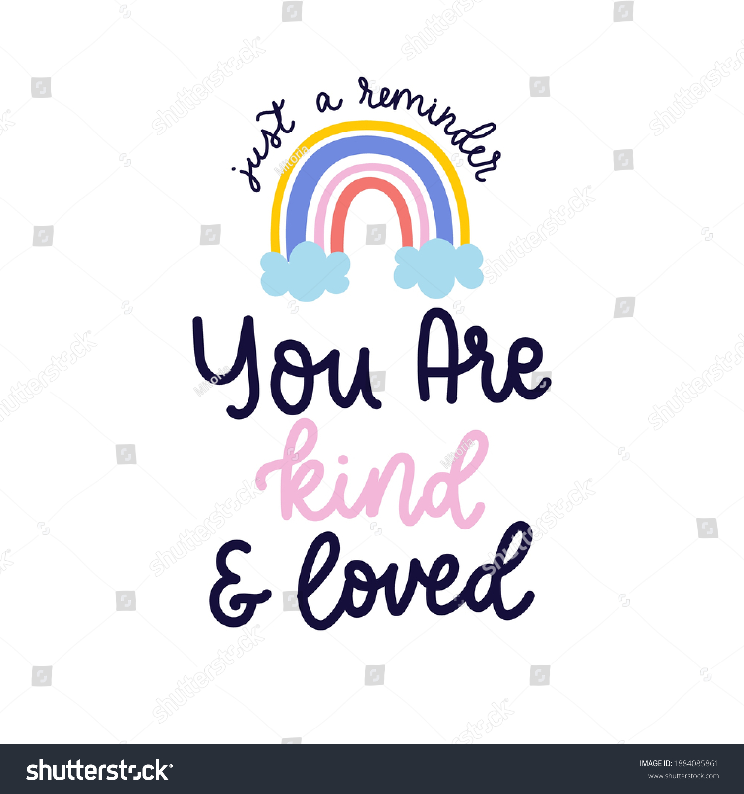 You Kind Loved Inspirational Lettering Card Stock Vector (Royalty Free ...