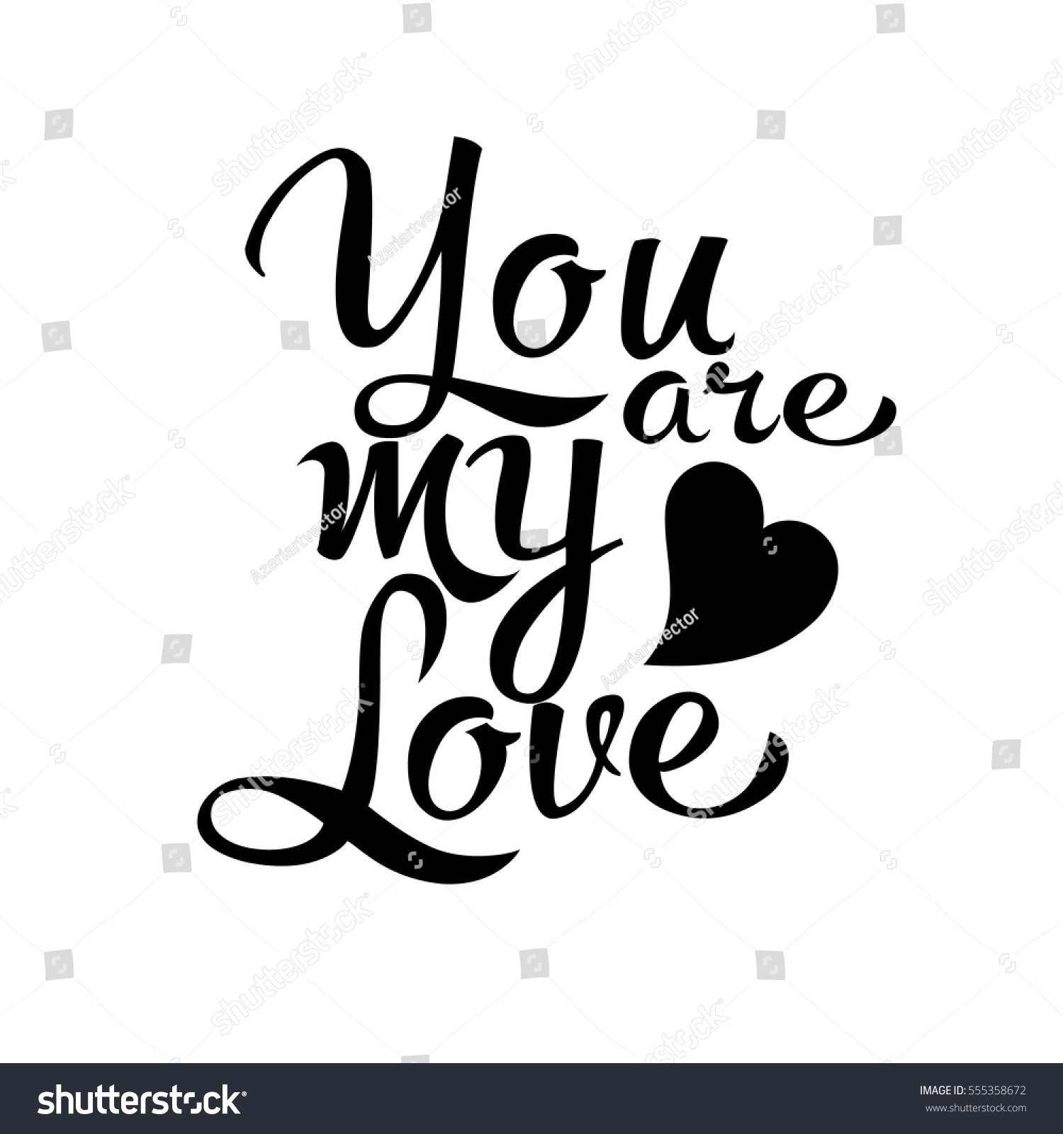 You My Love Vintage Calligraphic Lettering Stock Vector (Royalty Free ...