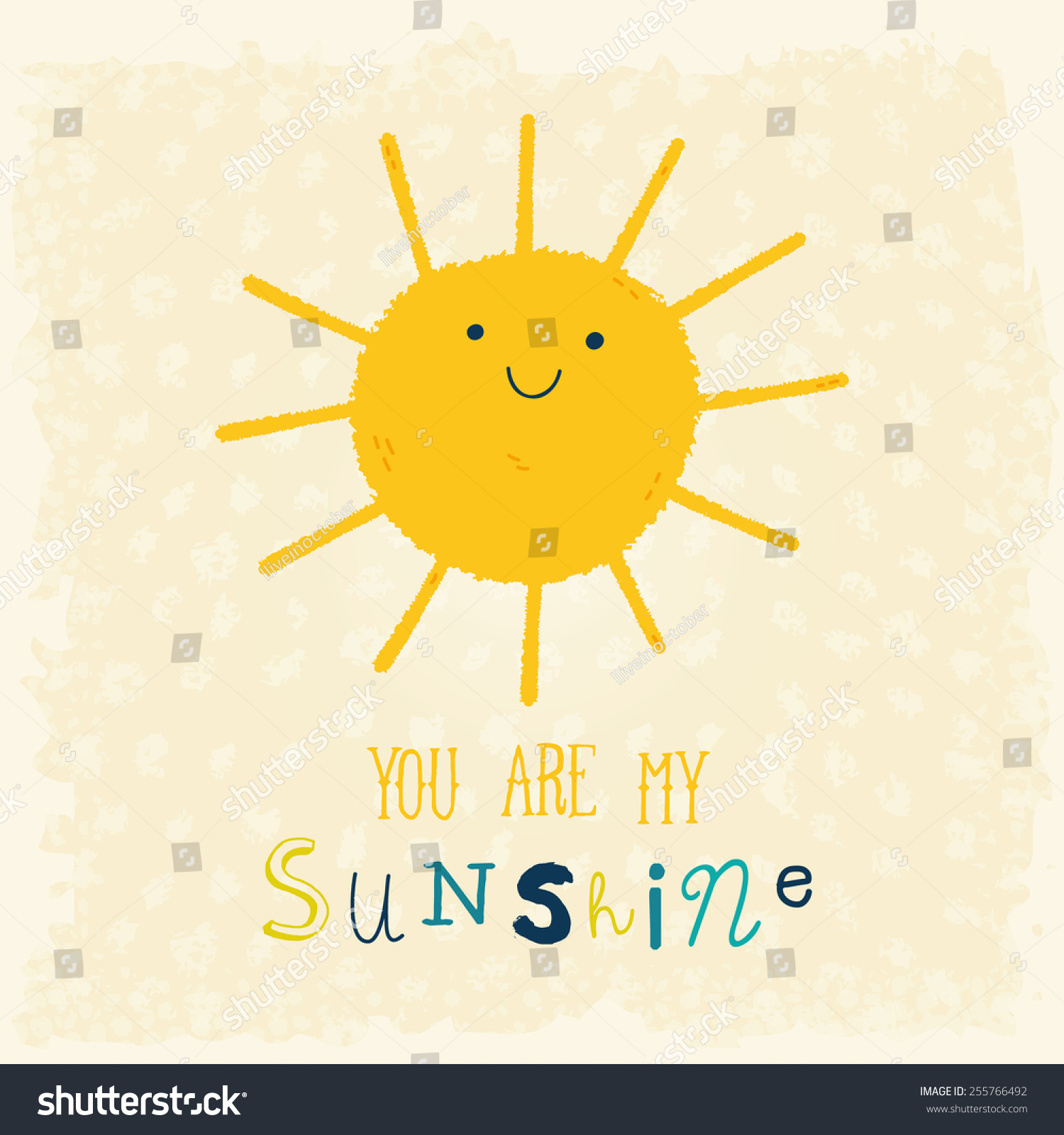 You My Sunshine Cute Cartoon Background Stock Vector (royalty Free 