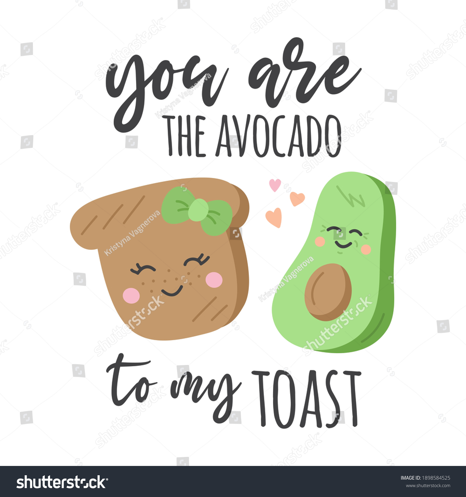 SVG of You are the avocado to my toast vector illustration. Valentine card with cute and funny avocado and toast, slice of bread. Perfect couple. svg