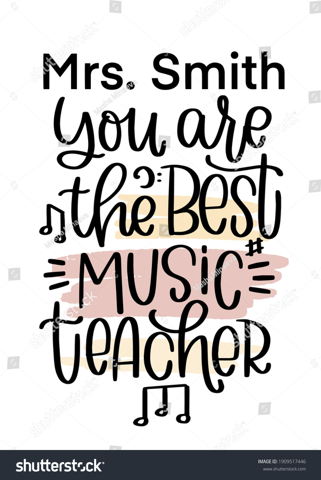 You Best Music Teacher Vector Handwriting Stock Vector (Royalty Free ...