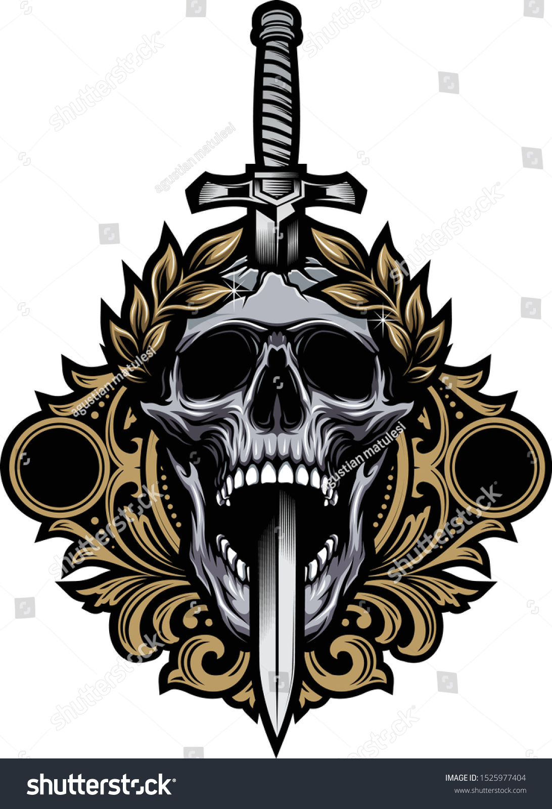 You Can Print Greek Skull Vector Stock Vector (Royalty Free) 1525977404 ...