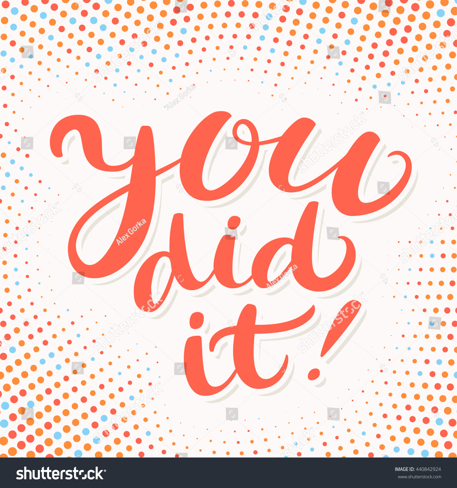 You Did It. Congratulations Card. Stock Vector Illustration 440842924 ...