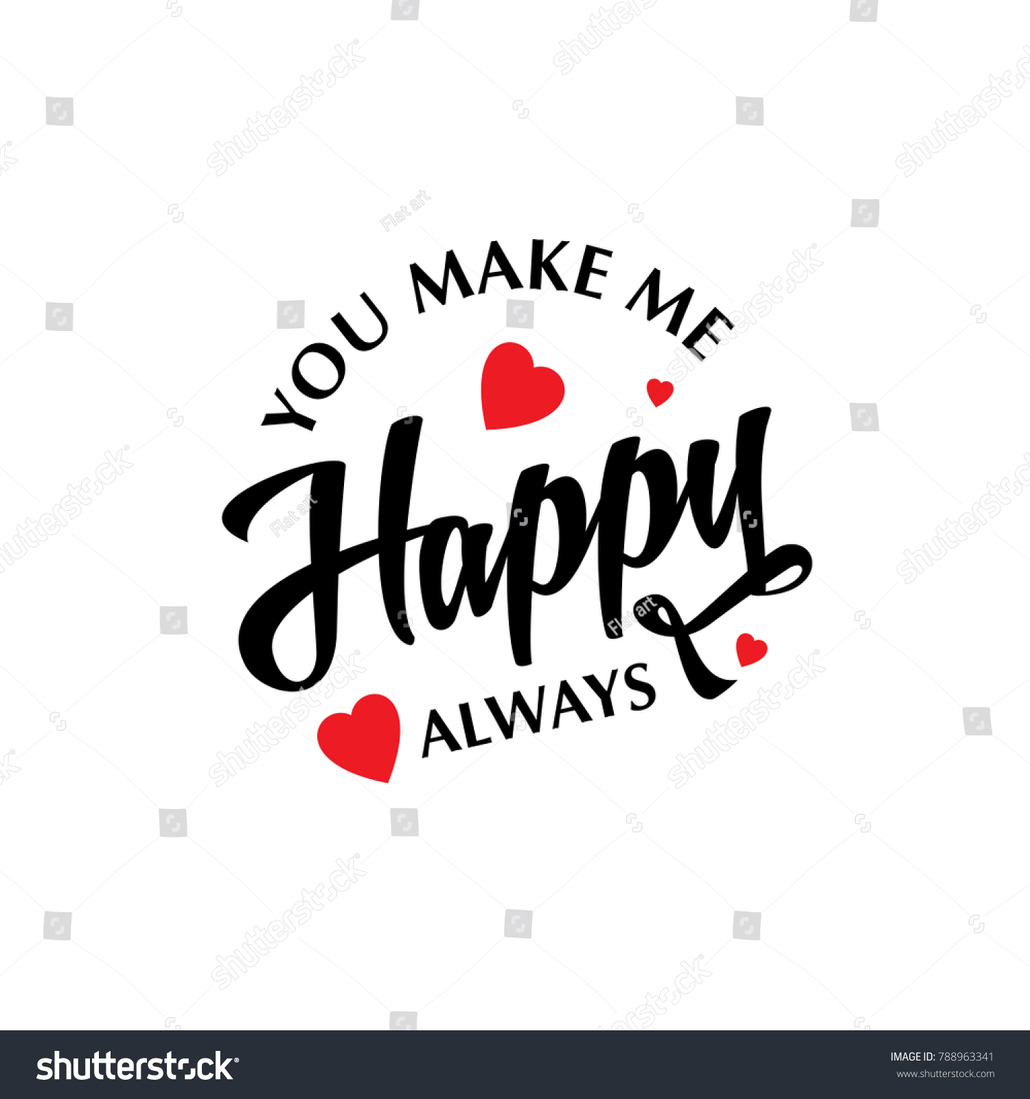 You Make Me Happy Always Vector Stock Vector Royalty Free