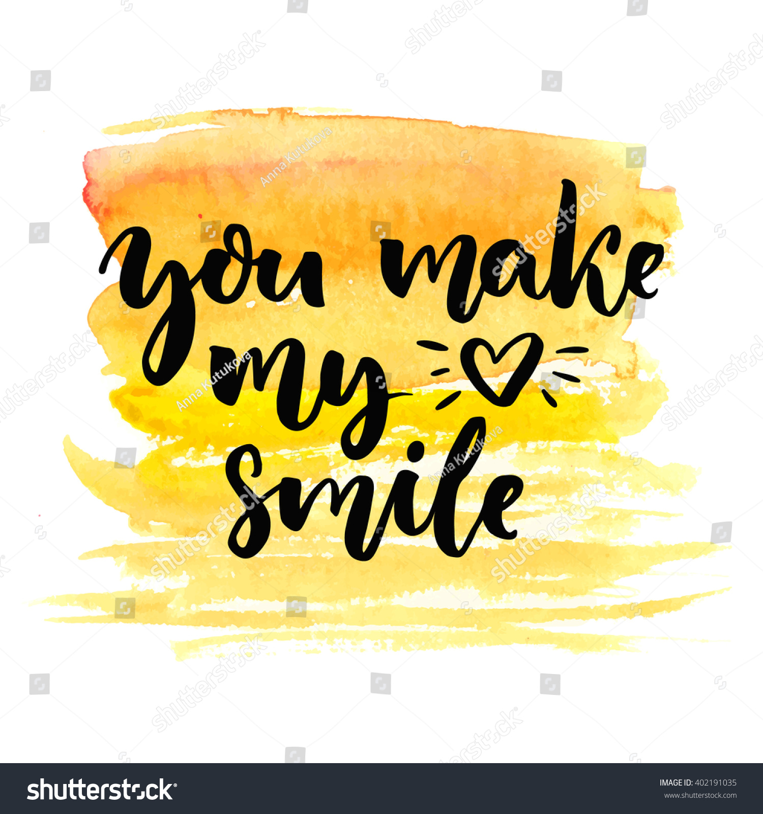 You Make My Heart Smile Brush Stock Vector Royalty Free