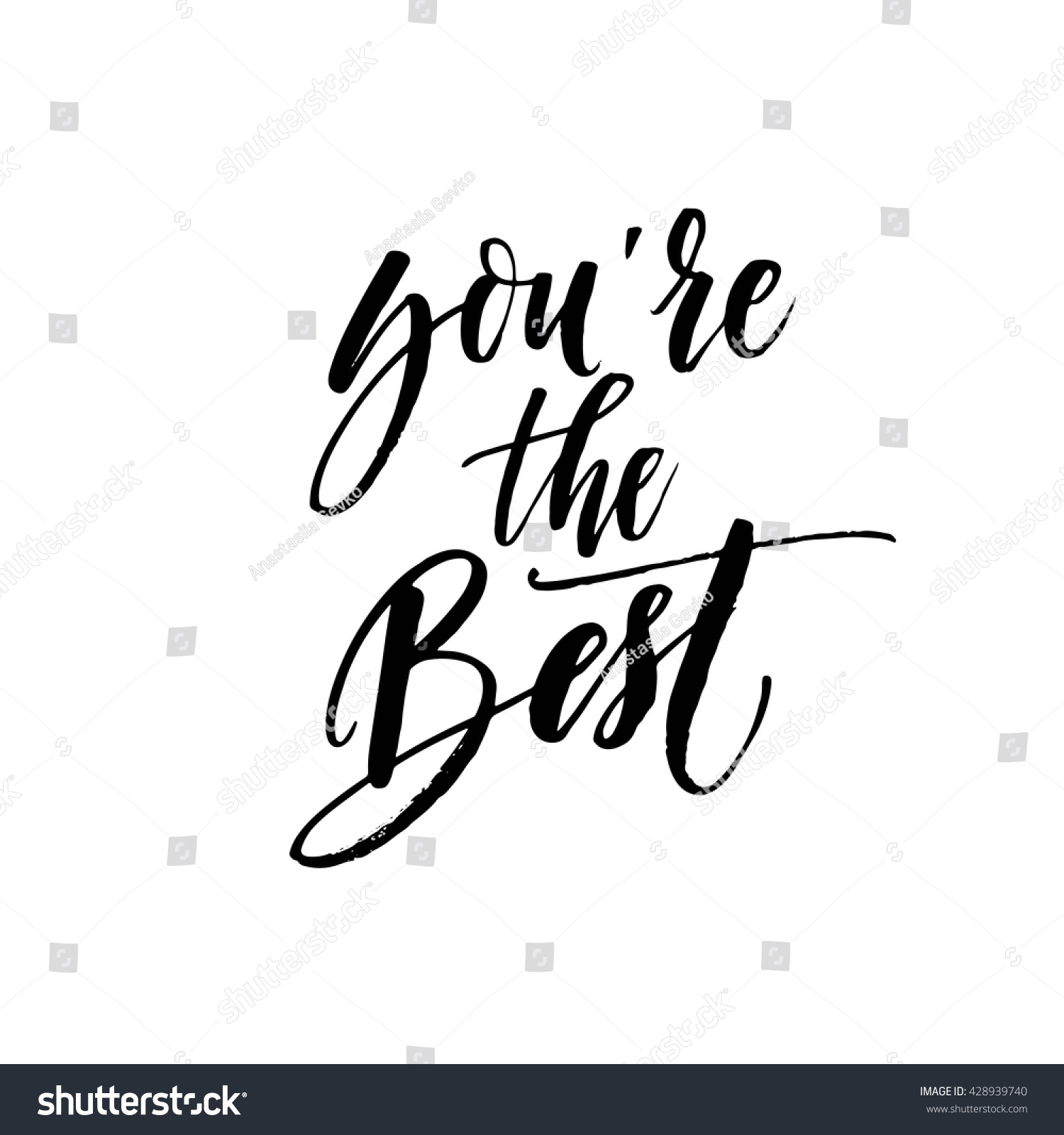 Youre Best Card Positive Quote Modern Stock Vector 428939740 - Shutterstock