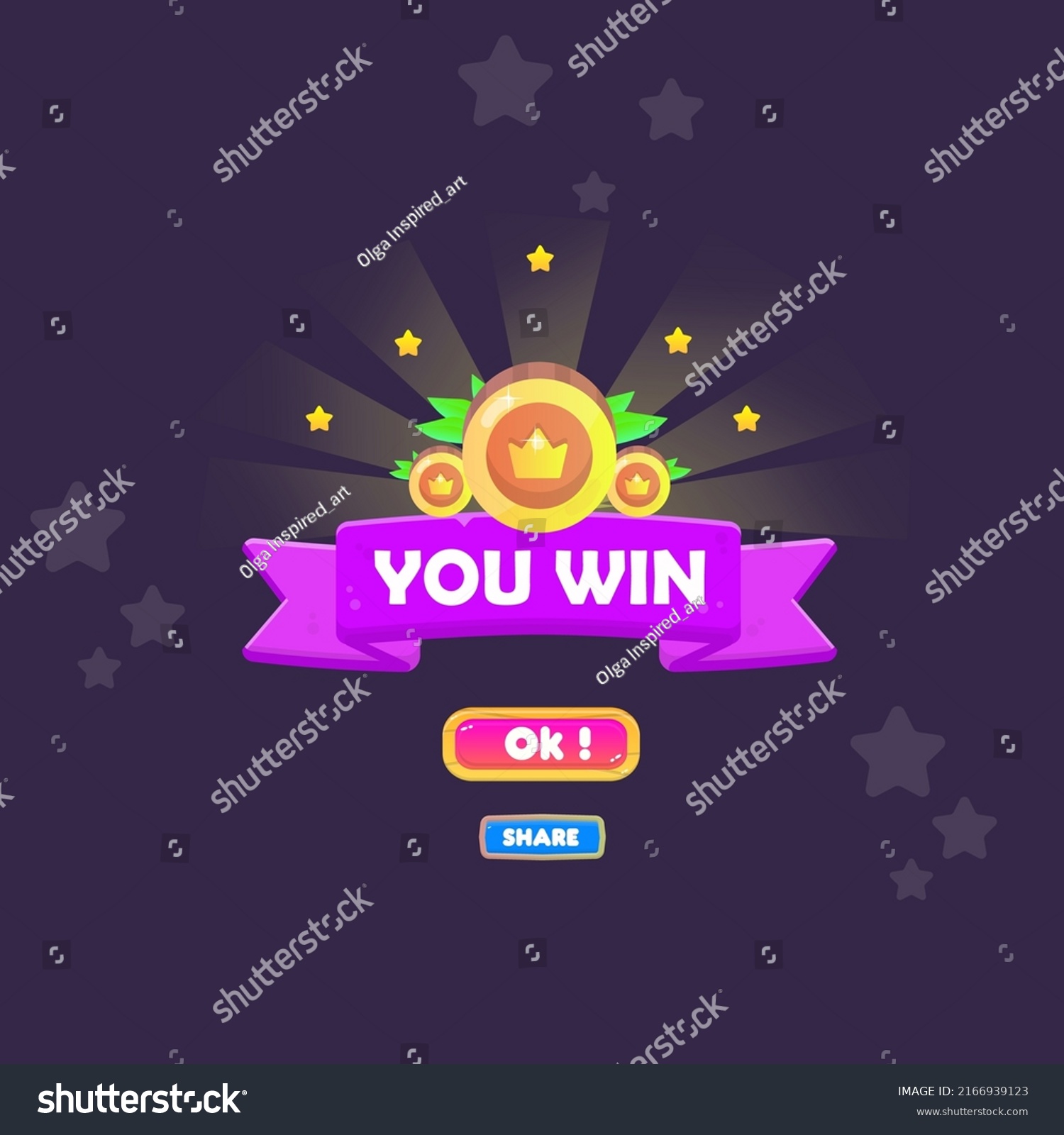 You Win Game Ui Badge Pop Stock Vector (Royalty Free) 2166939123