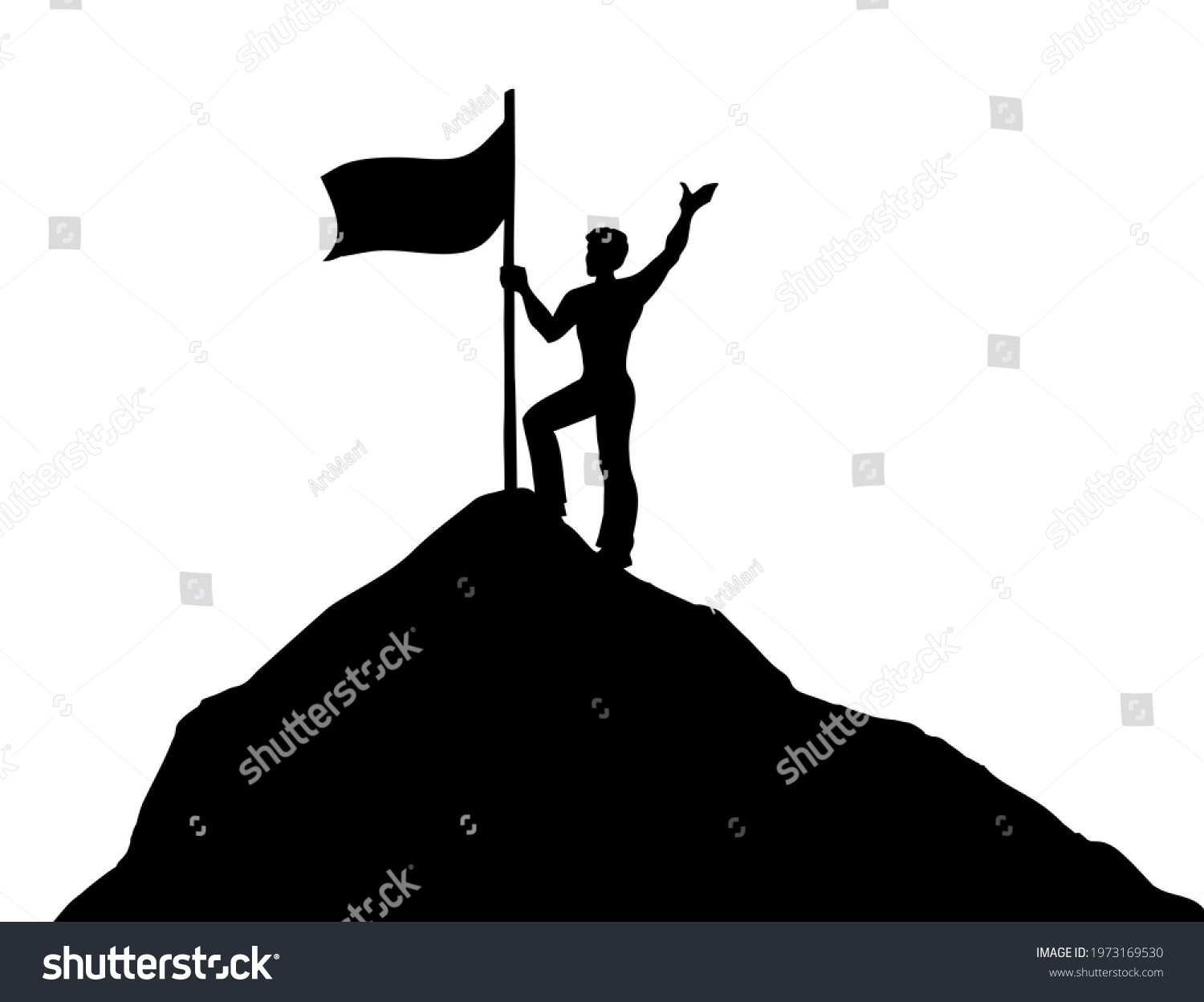 562 Silhouette of man going up mountain Images, Stock Photos & Vectors ...