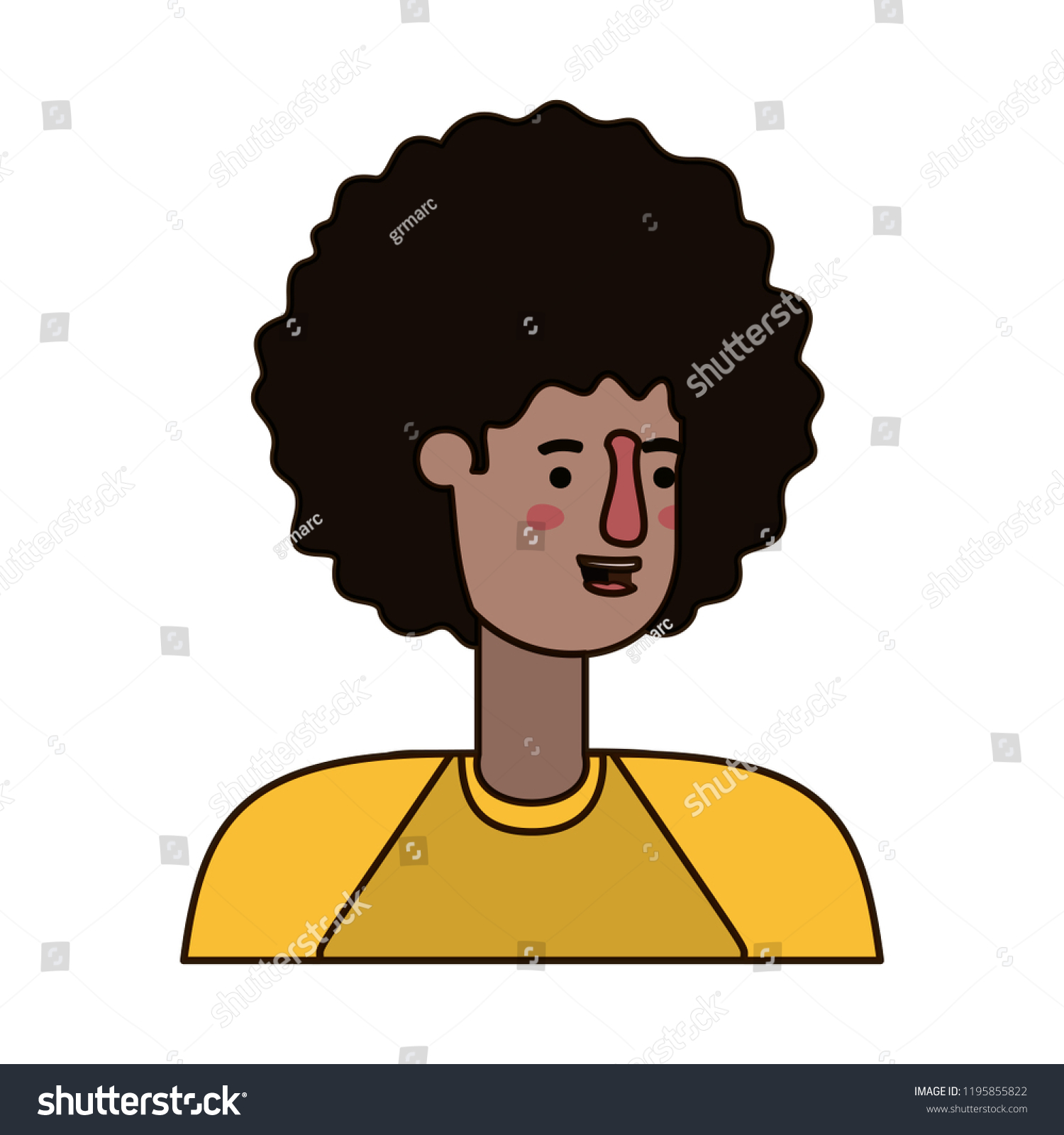 Young Black Man Avatar Character Stock Vector (Royalty Free) 1195855822 ...