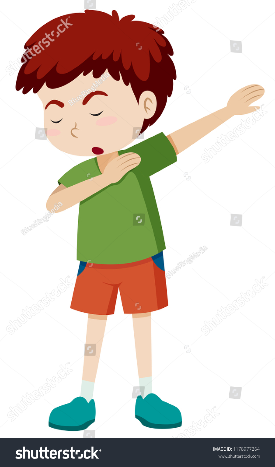 Young Boy Dabbing White Background Illustration Stock Vector (Royalty ...