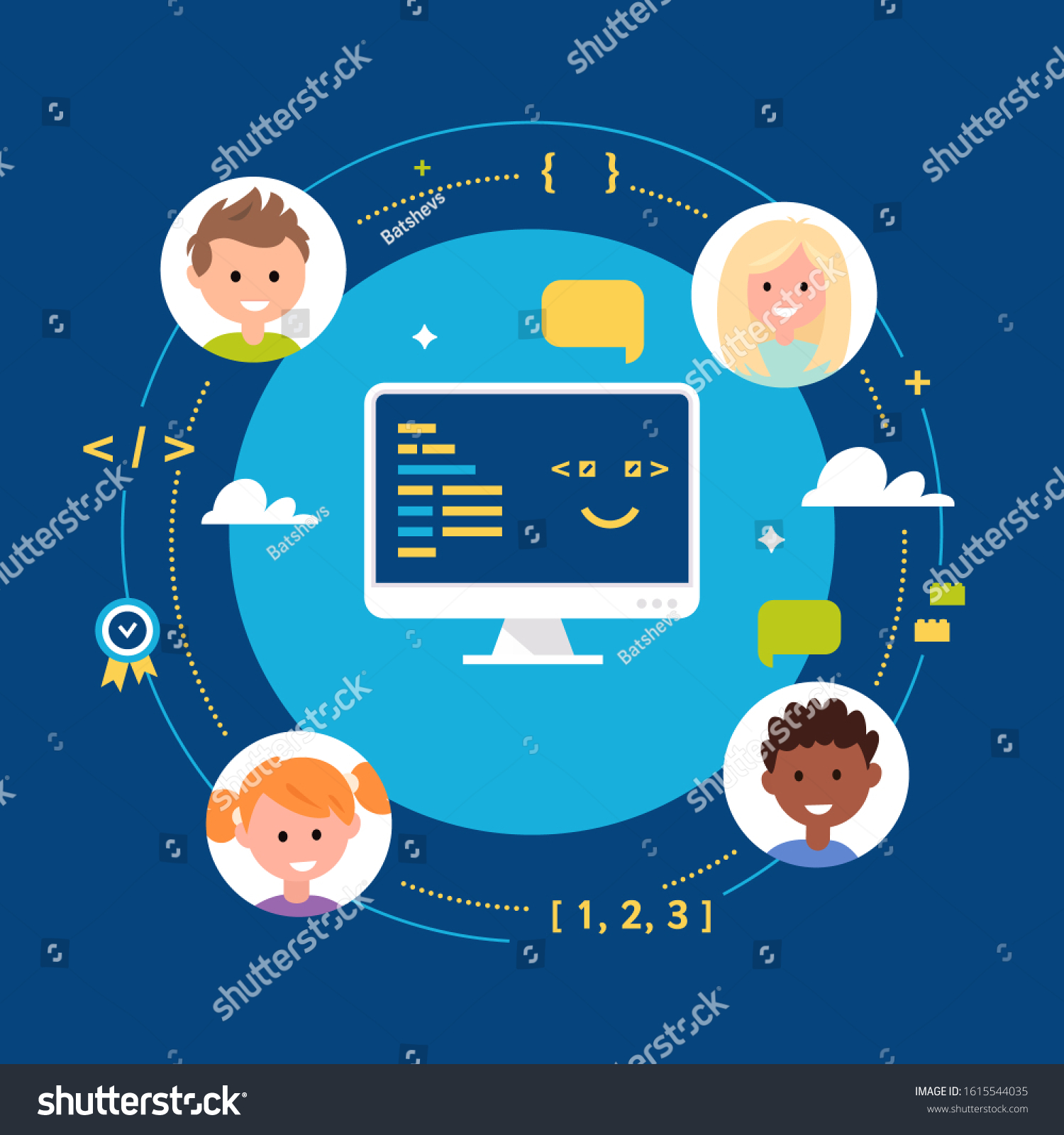 Young children engrossed in a coding class or club setting.