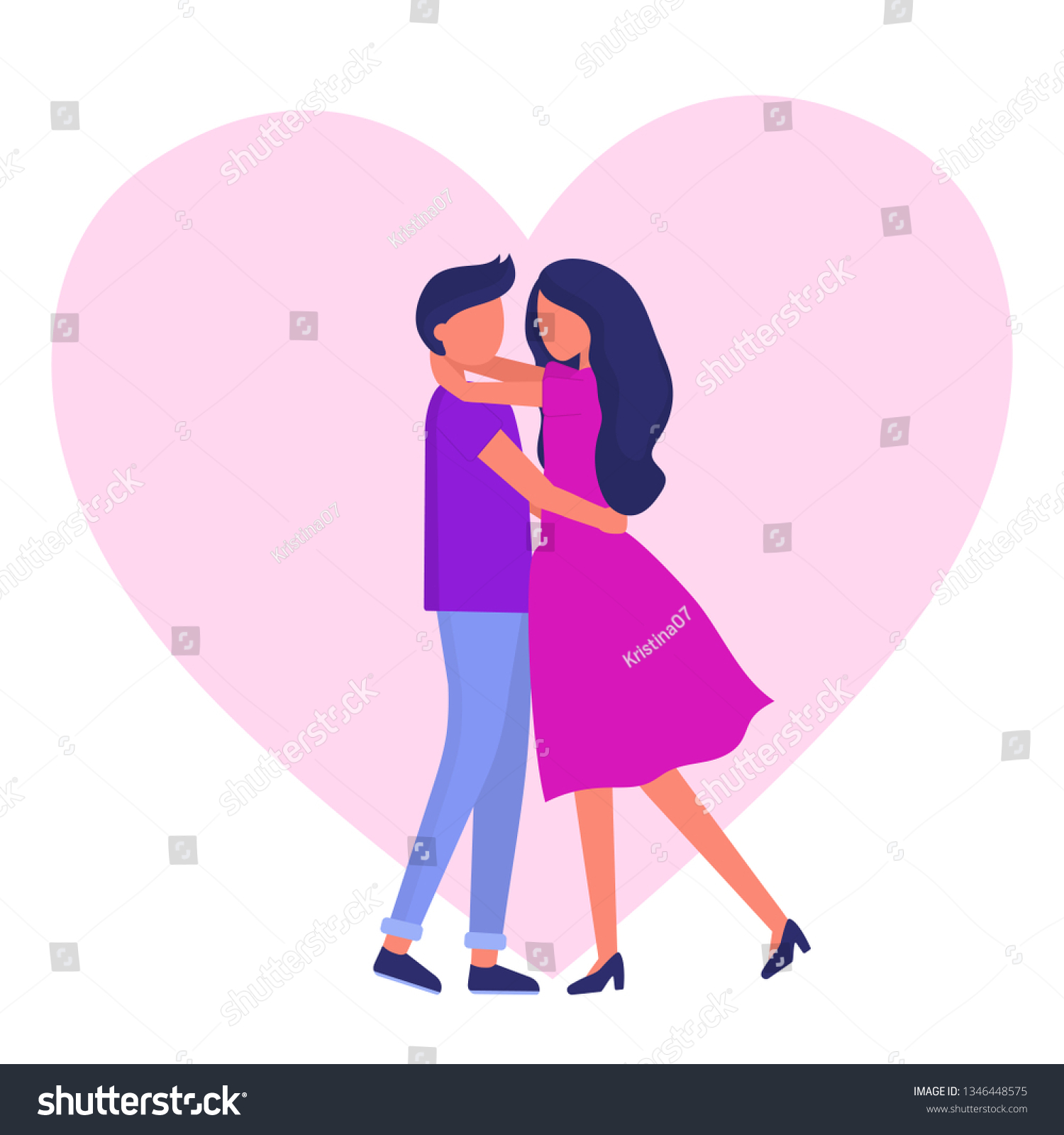 Young Couple Love Man Woman Hugging Stock Vector Royalty Free 2866