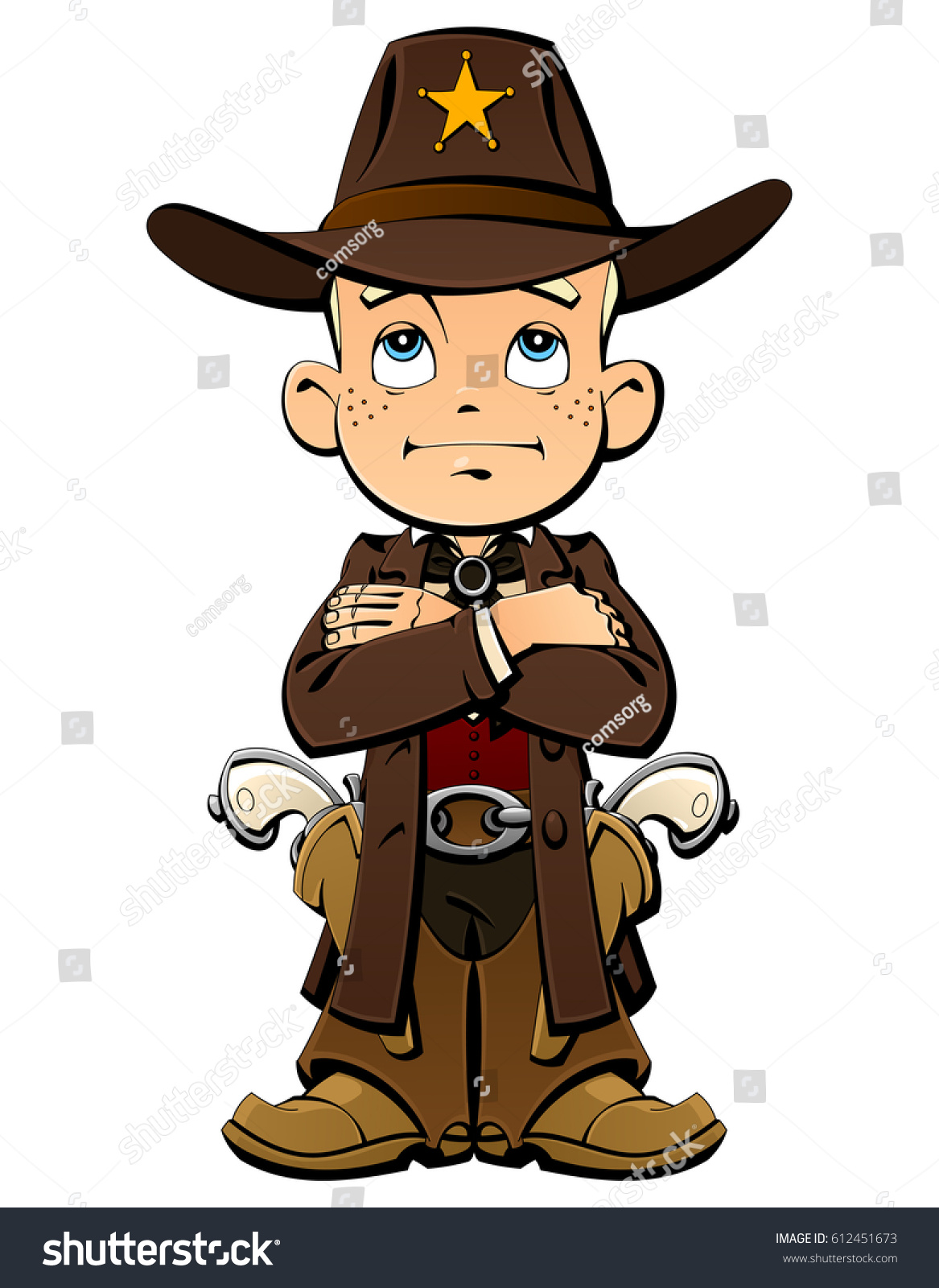 Young Cowboy Sheriff Wild West Stock Vector (Royalty Free) 612451673 ...