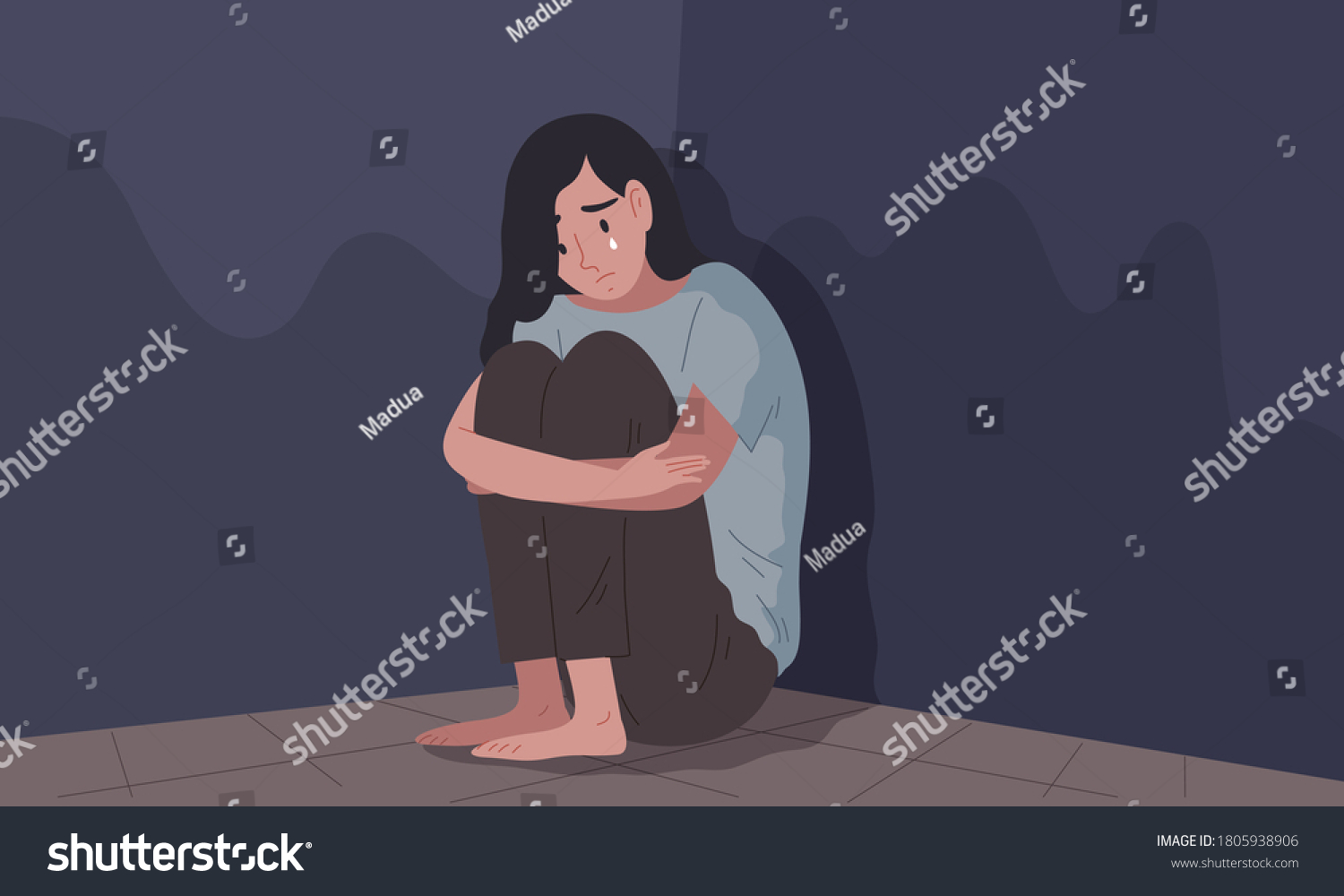 788 Woman cry dark Stock Vectors, Images & Vector Art | Shutterstock