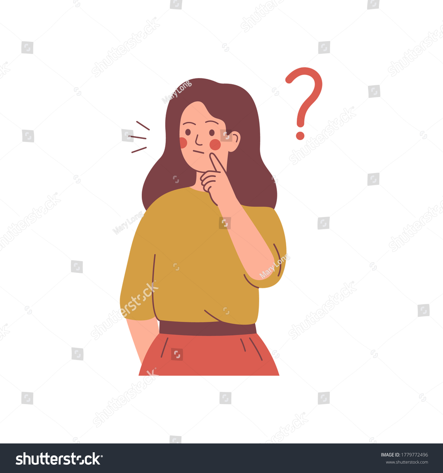 Young Girl Doubts Has Question Woman Stock Vector Royalty Free 1779772496 4167