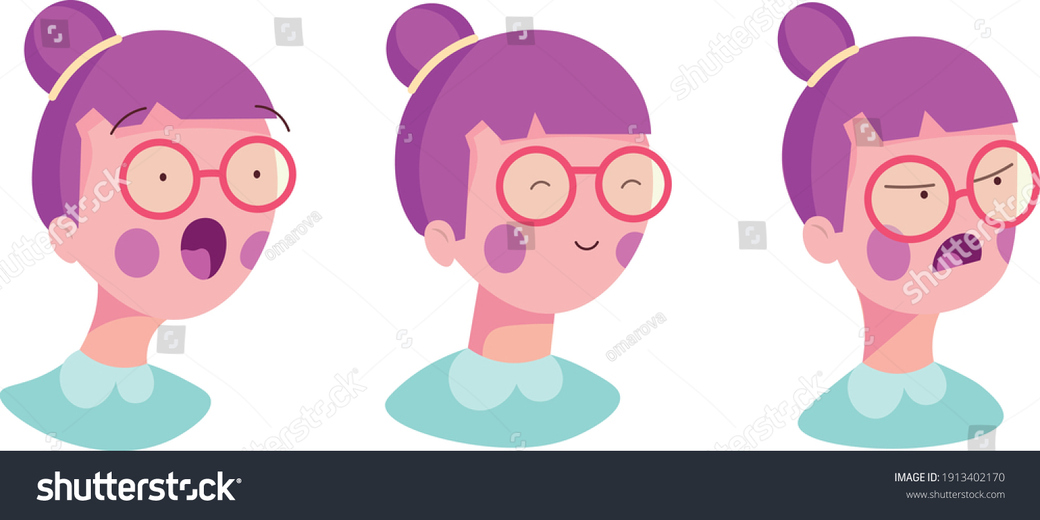 Young Girl Glasses Vector Art Illustration Stock Vector Royalty Free 1913402170 Shutterstock 