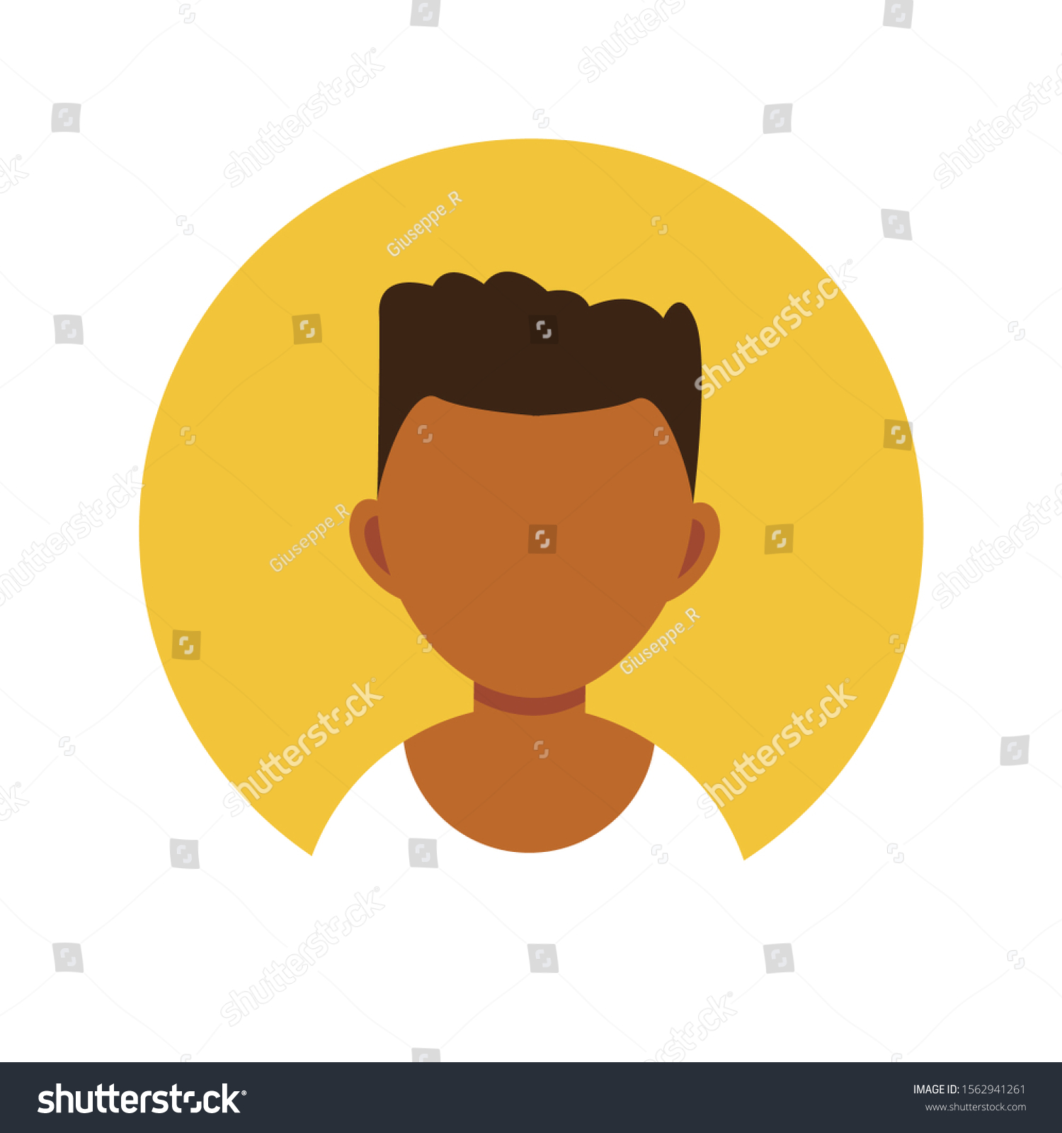 Young Guy Avatar Person Flat Design Stock Vector Royalty Free