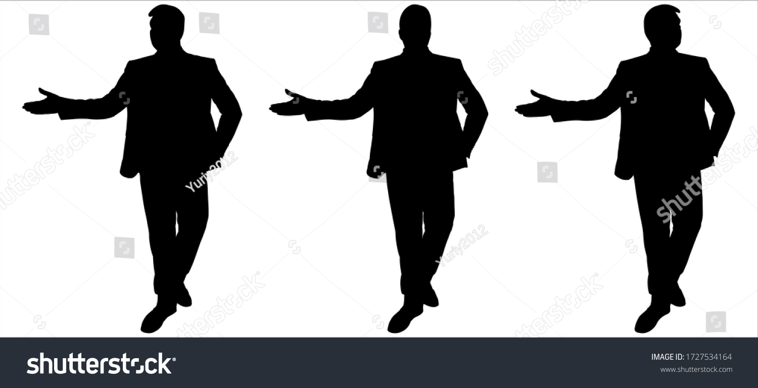 Young Guy Business Suit Presenting Presenting Stock Vector (Royalty ...