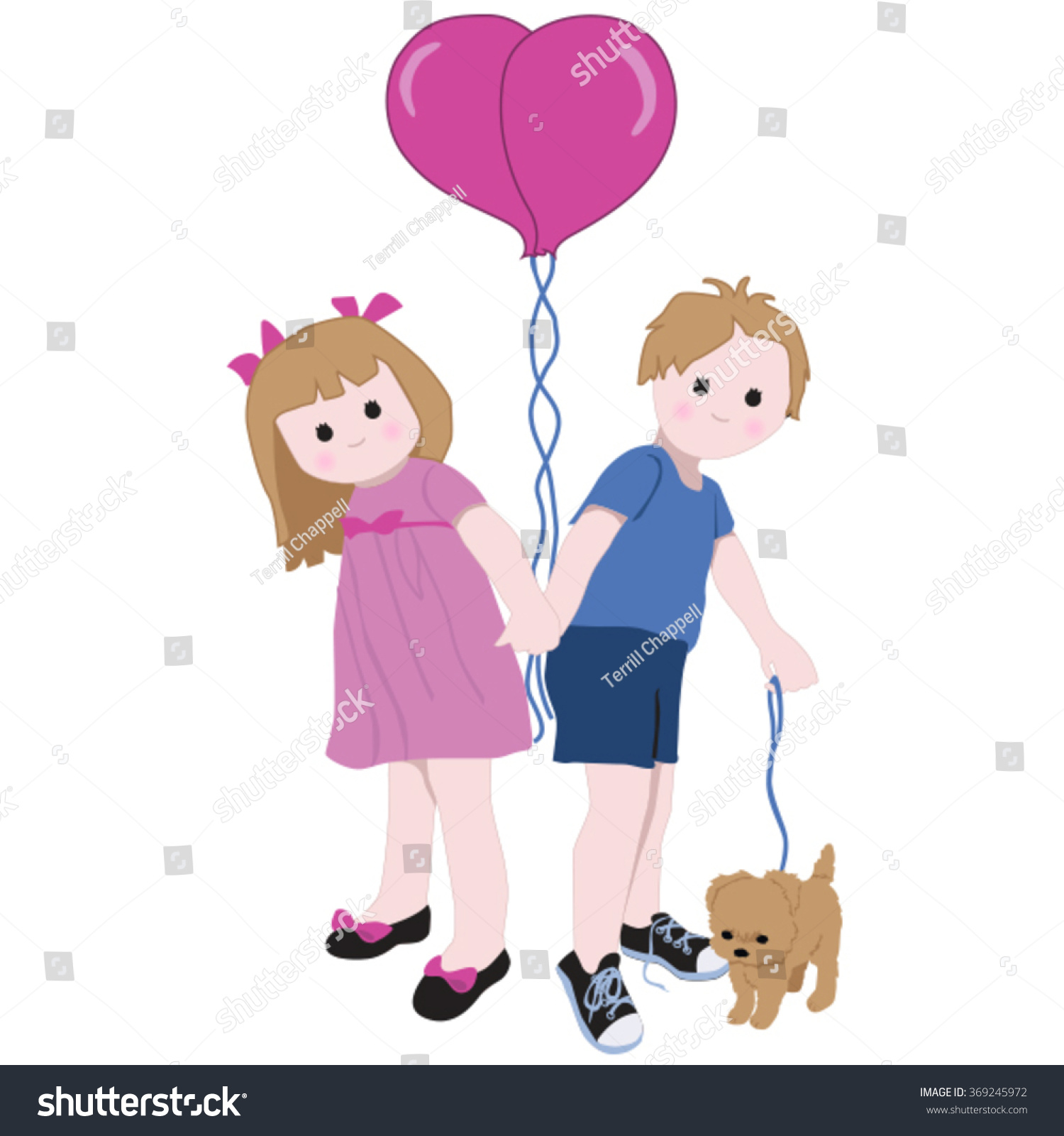 Young Love Cute Valentine Drawing Young Stock Vector Royalty Free