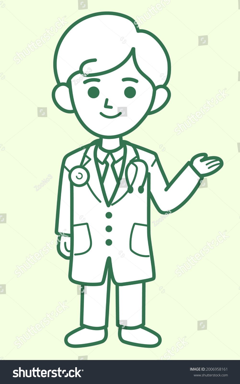 Young Male Doctor Standing Crossed Arms Stock Vector Royalty Free