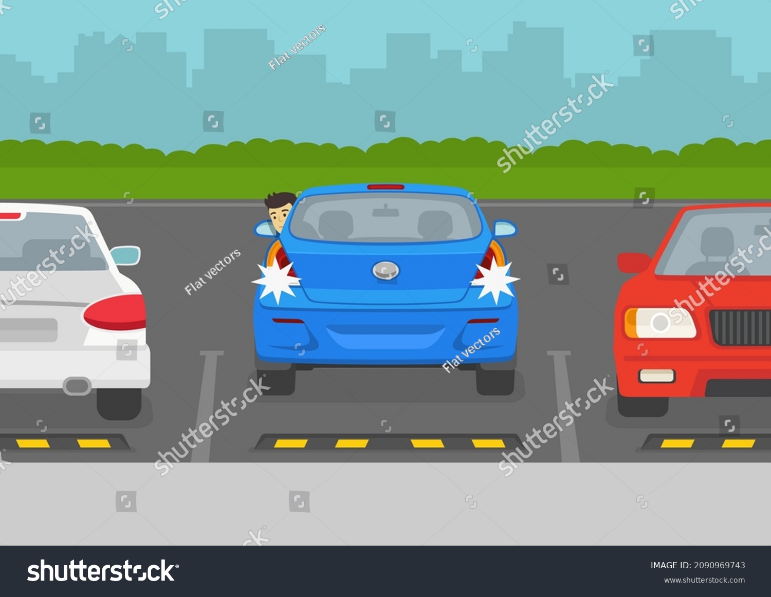 Young Male Driver Looking Back Open Stock Vector (royalty Free 