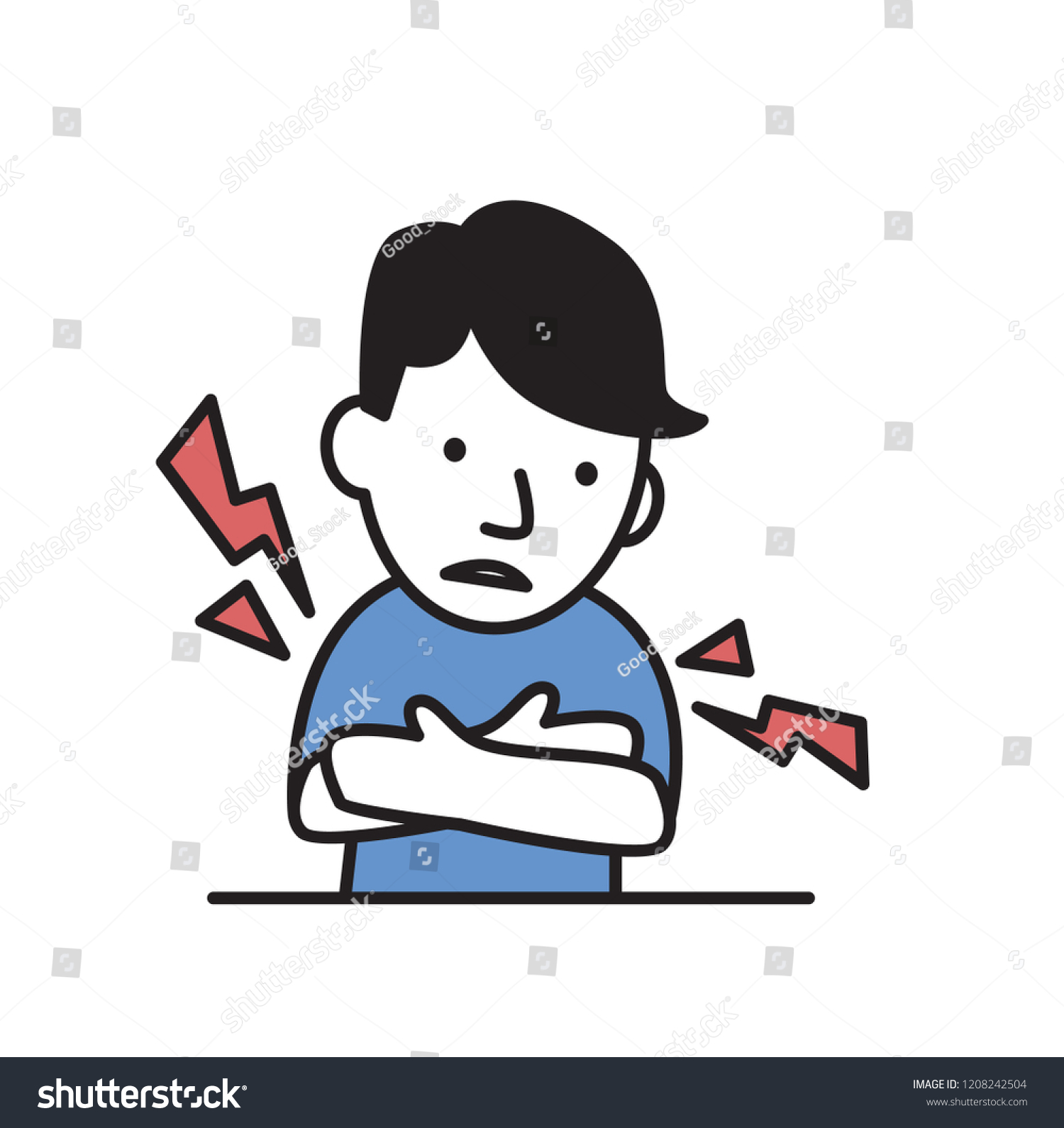 Young Man Feeling Muscle Cramps Pain Stock Vector Royalty Free