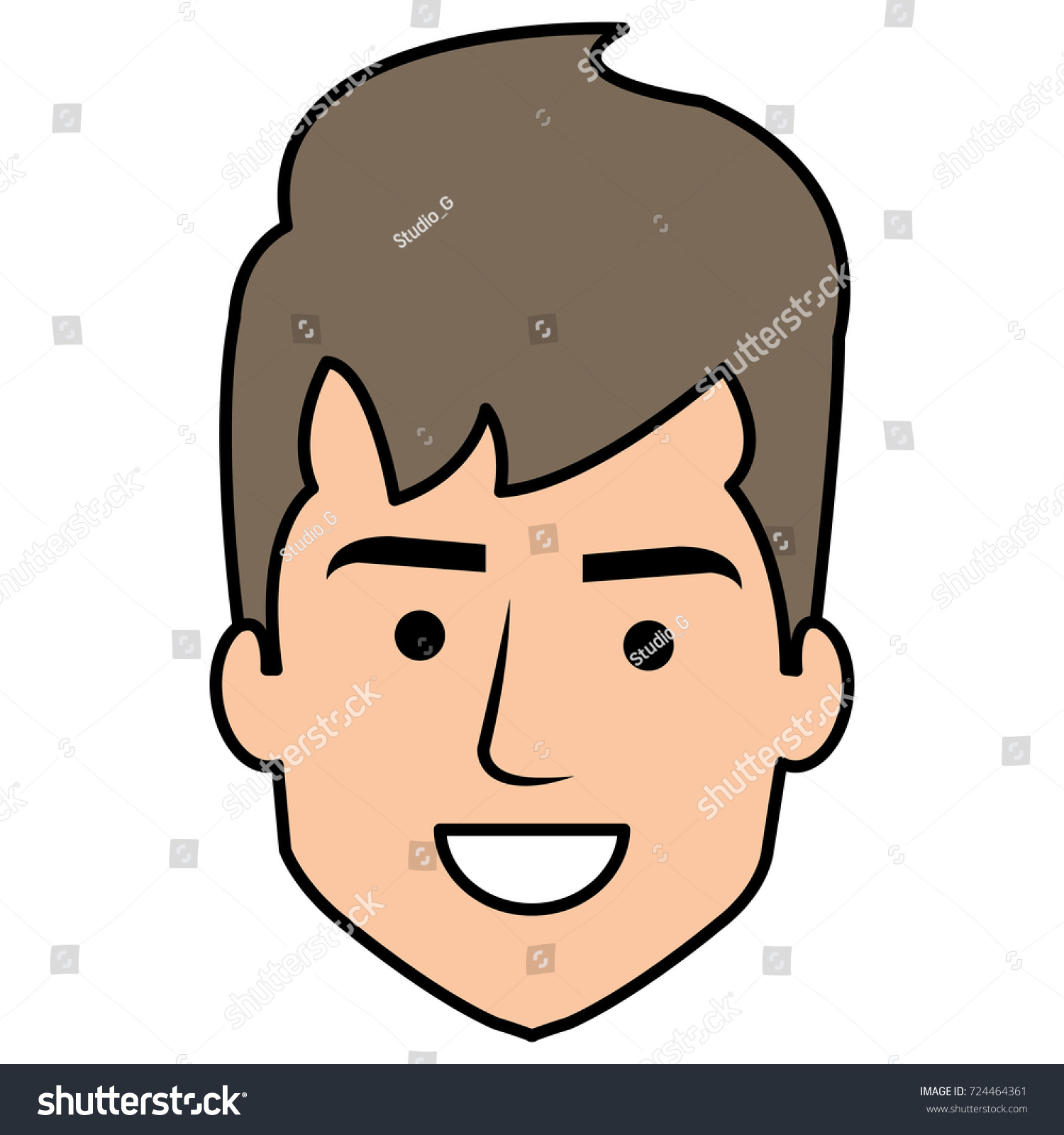 Young Man Head Avatar Character Stock Vector (Royalty Free) 724464361 ...