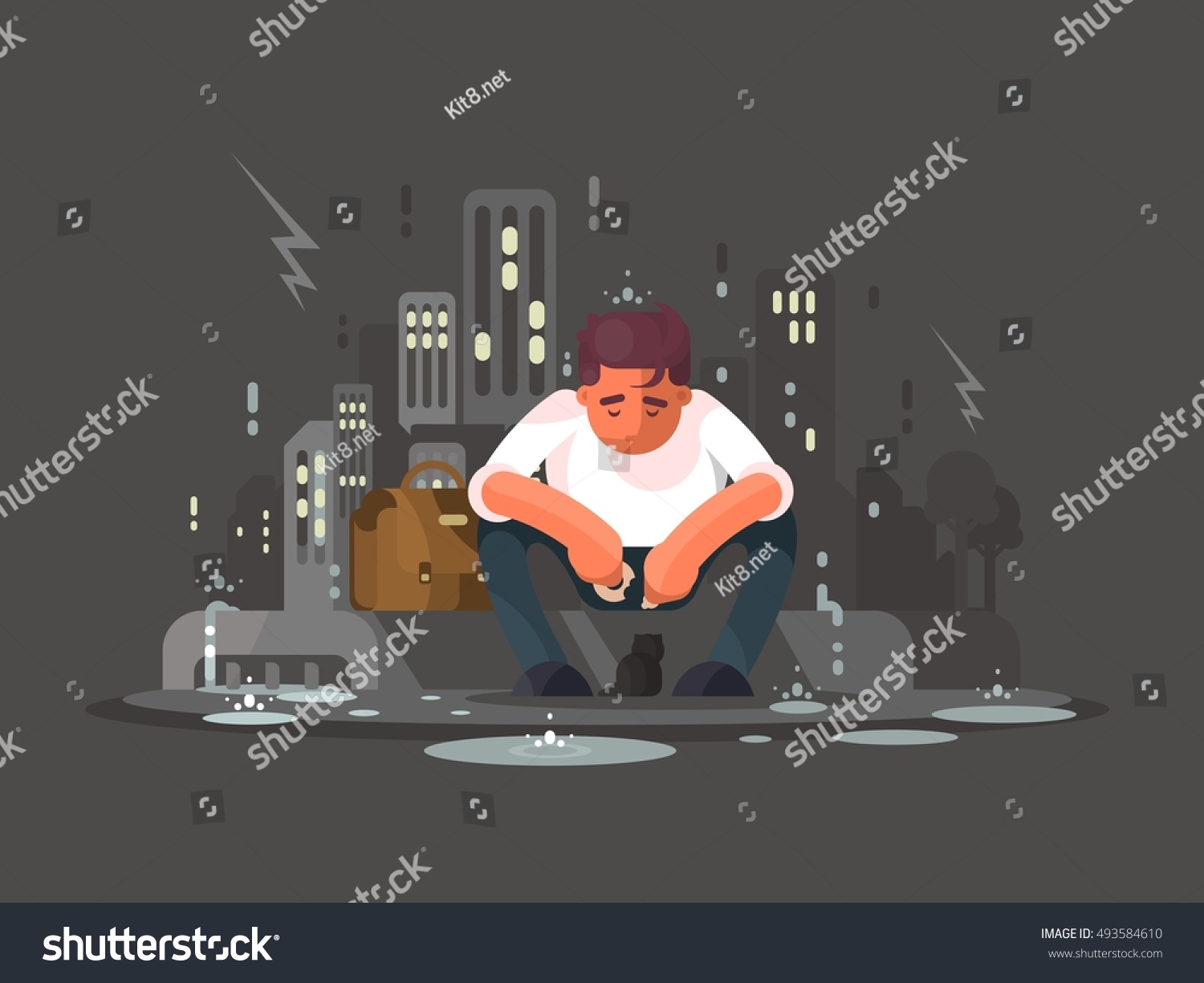 Young man in depression