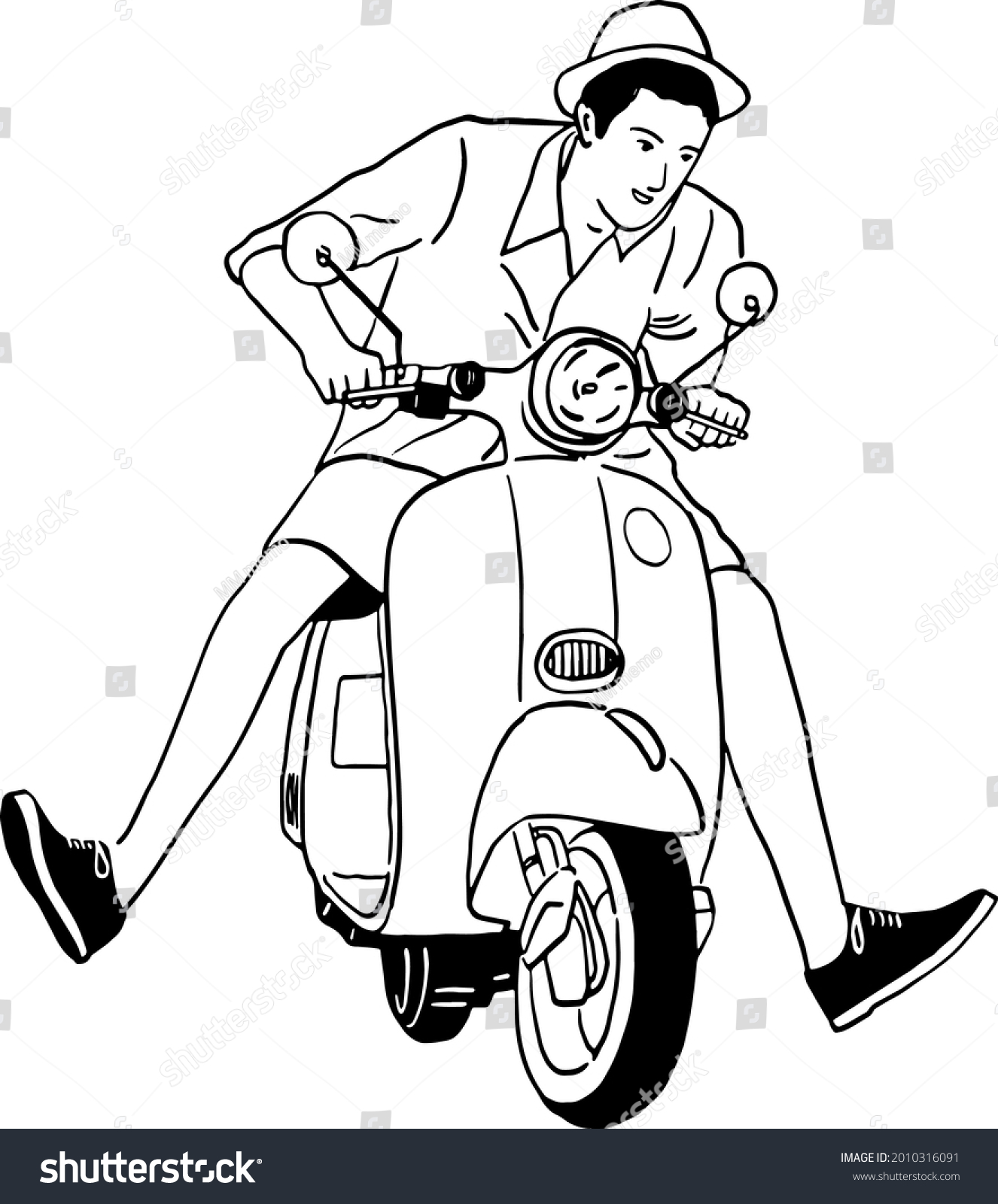 2338 Riding Vespa Stock Illustrations Images And Vectors Shutterstock