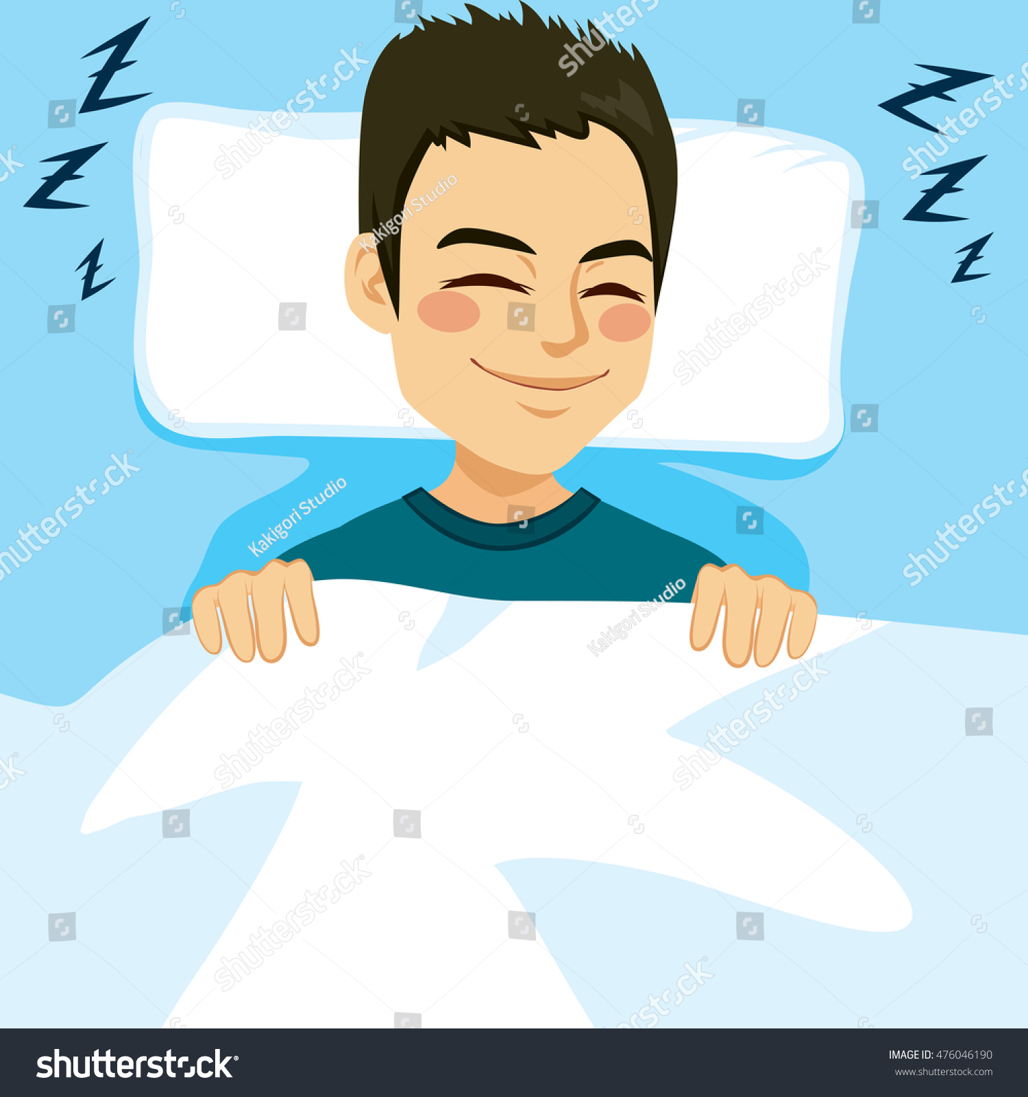 Young Man Sleeping Happy Relaxed On Stock Vector (Royalty Free) 476046190