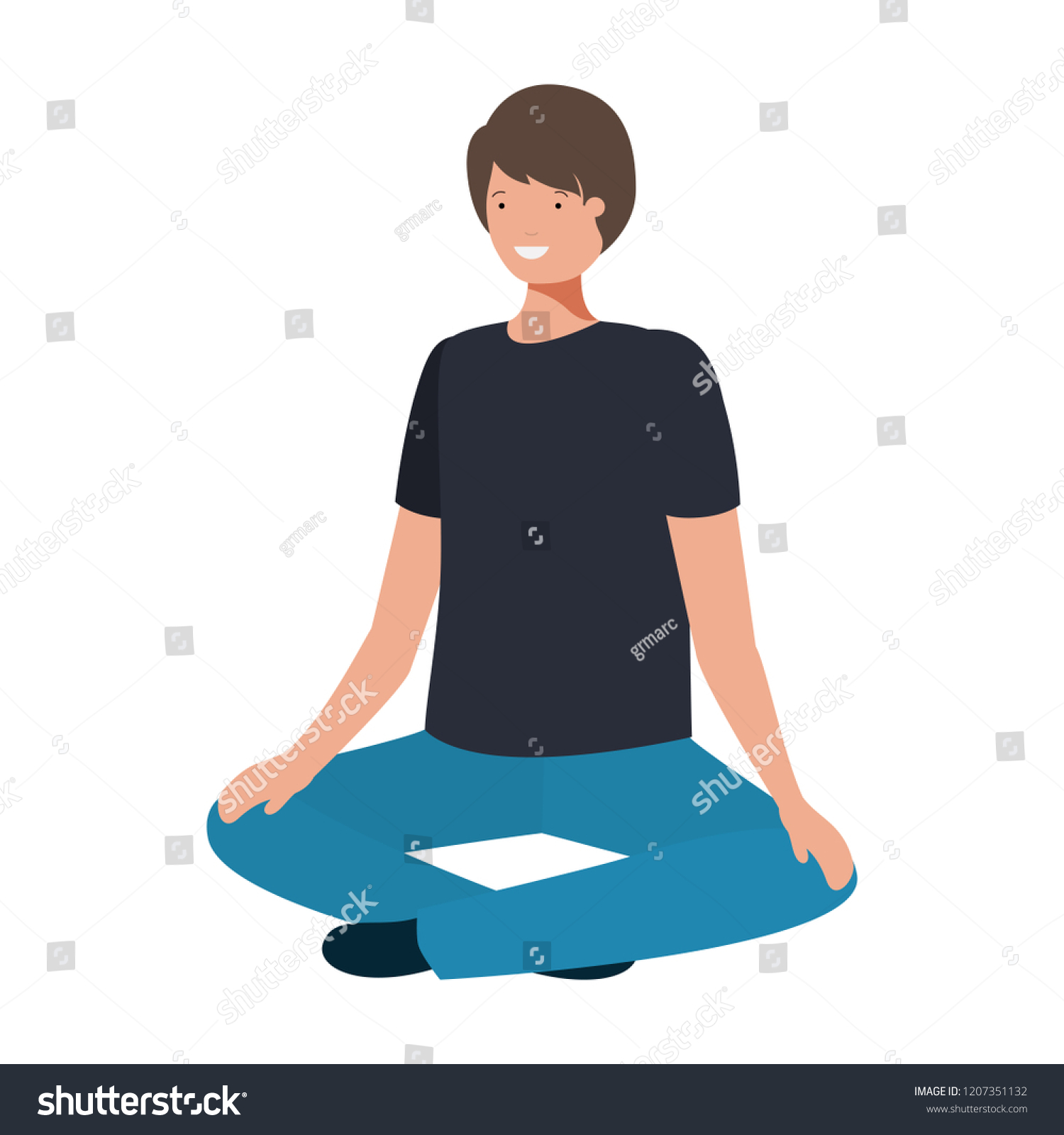 Young Man Crossed Feet Avatar Character Stock Vector (Royalty Free ...