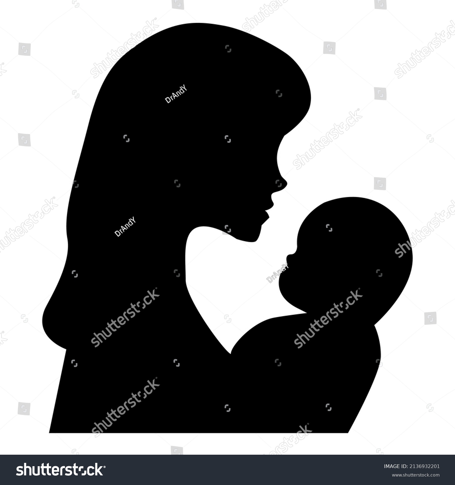 Young Mother Her Baby Motherhood Concept Stock Vector (Royalty Free ...