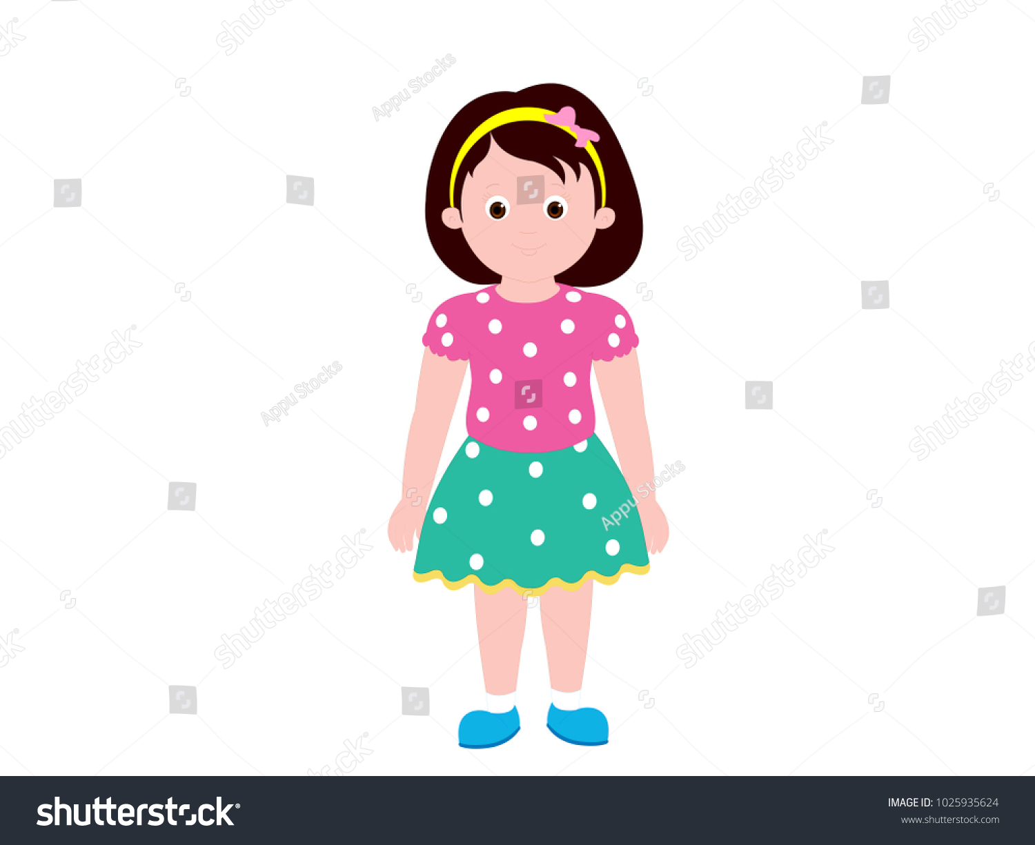 Young Smiling Girl Cartoon Vector Image Stock Vector (Royalty Free ...