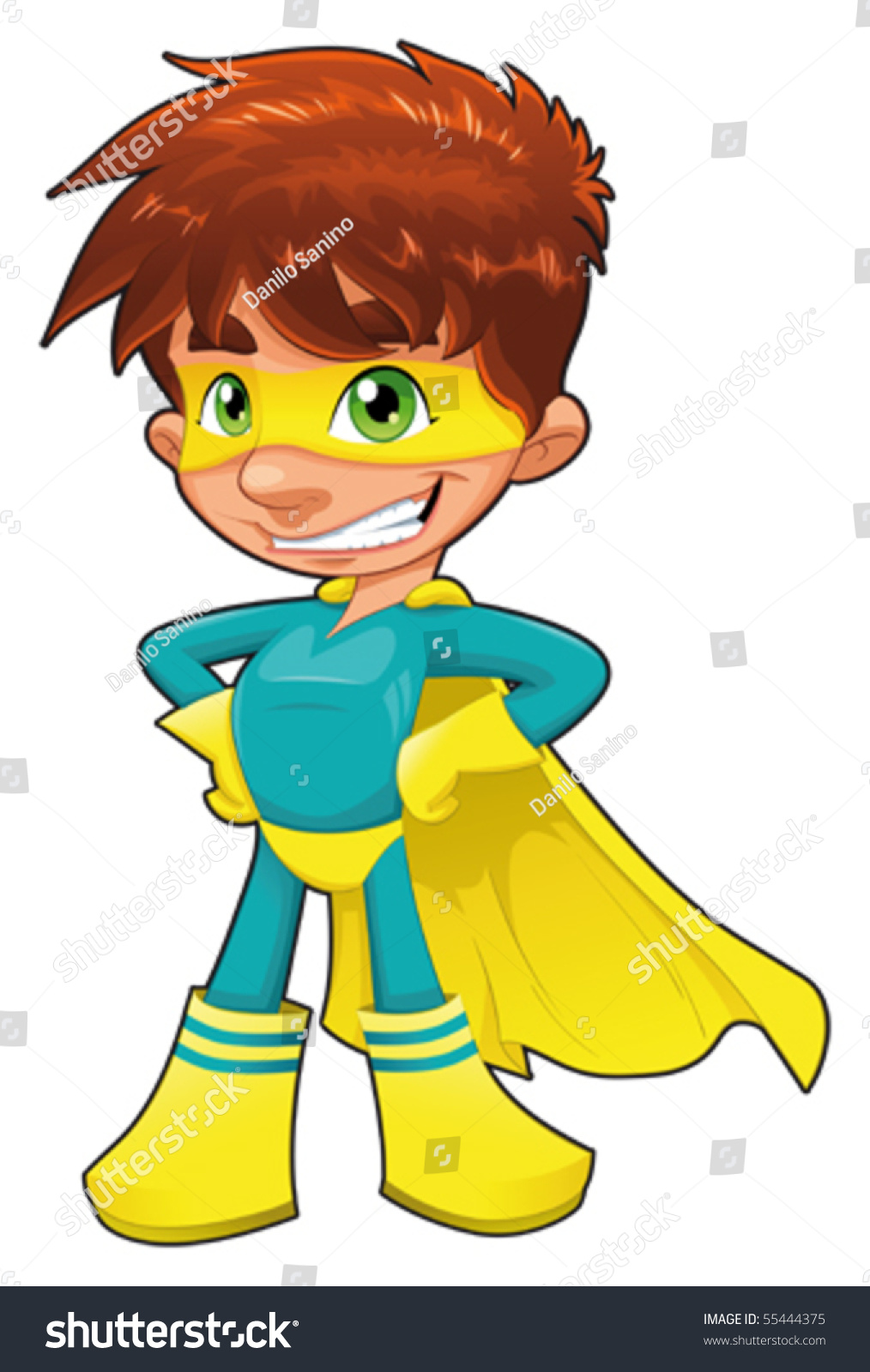 Young Superhero Funny Cartoon Vector Character Stock Vector 55444375 ...