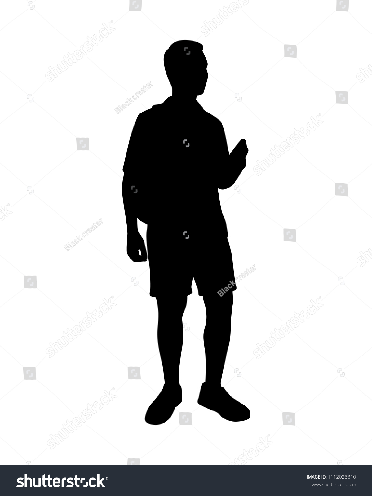 Young Backpack Man Silhouette Vector Stock Vector (Royalty Free ...