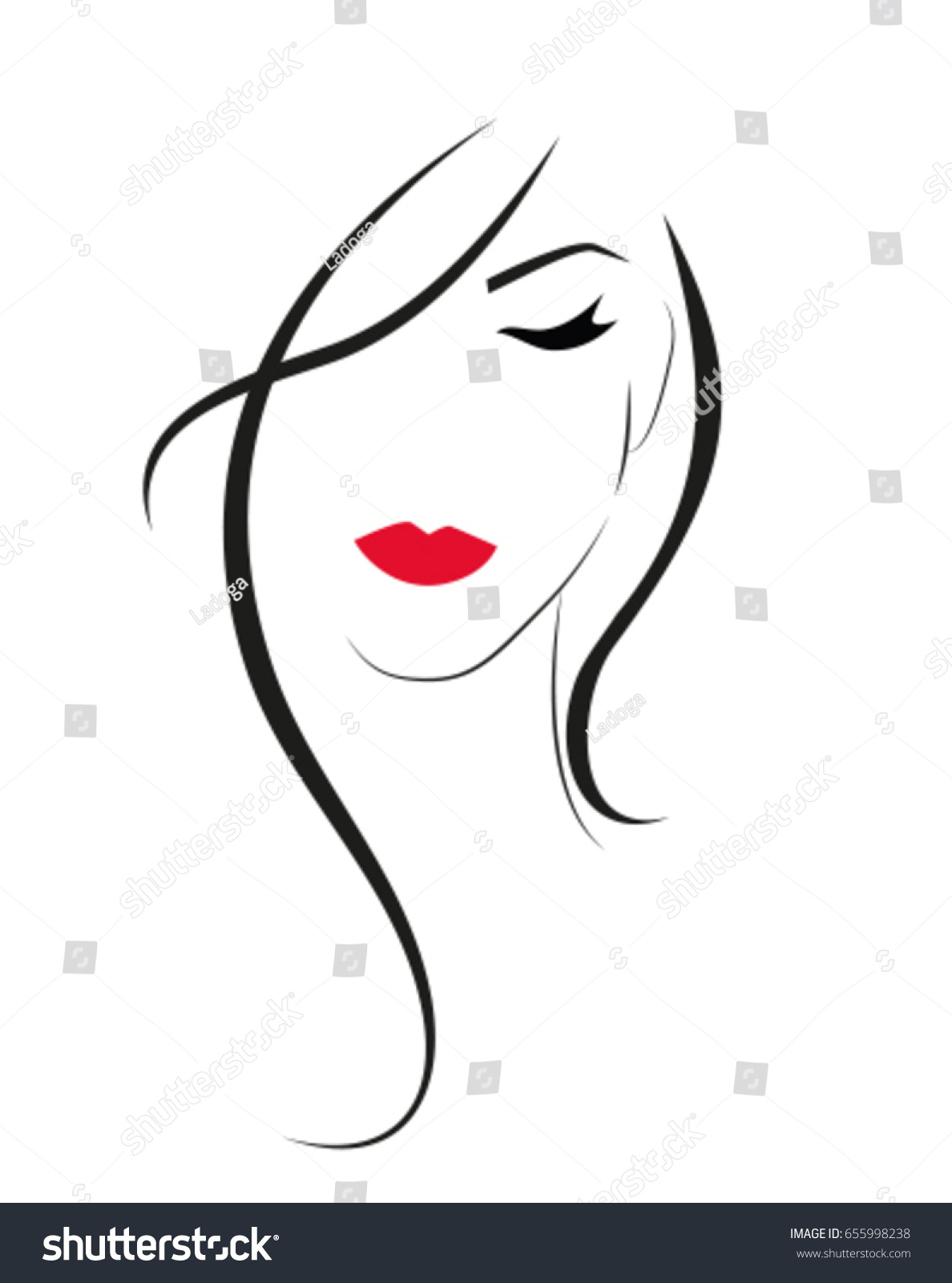 Young Woman Face Vector Stock Vector 655998238 - Shutterstock
