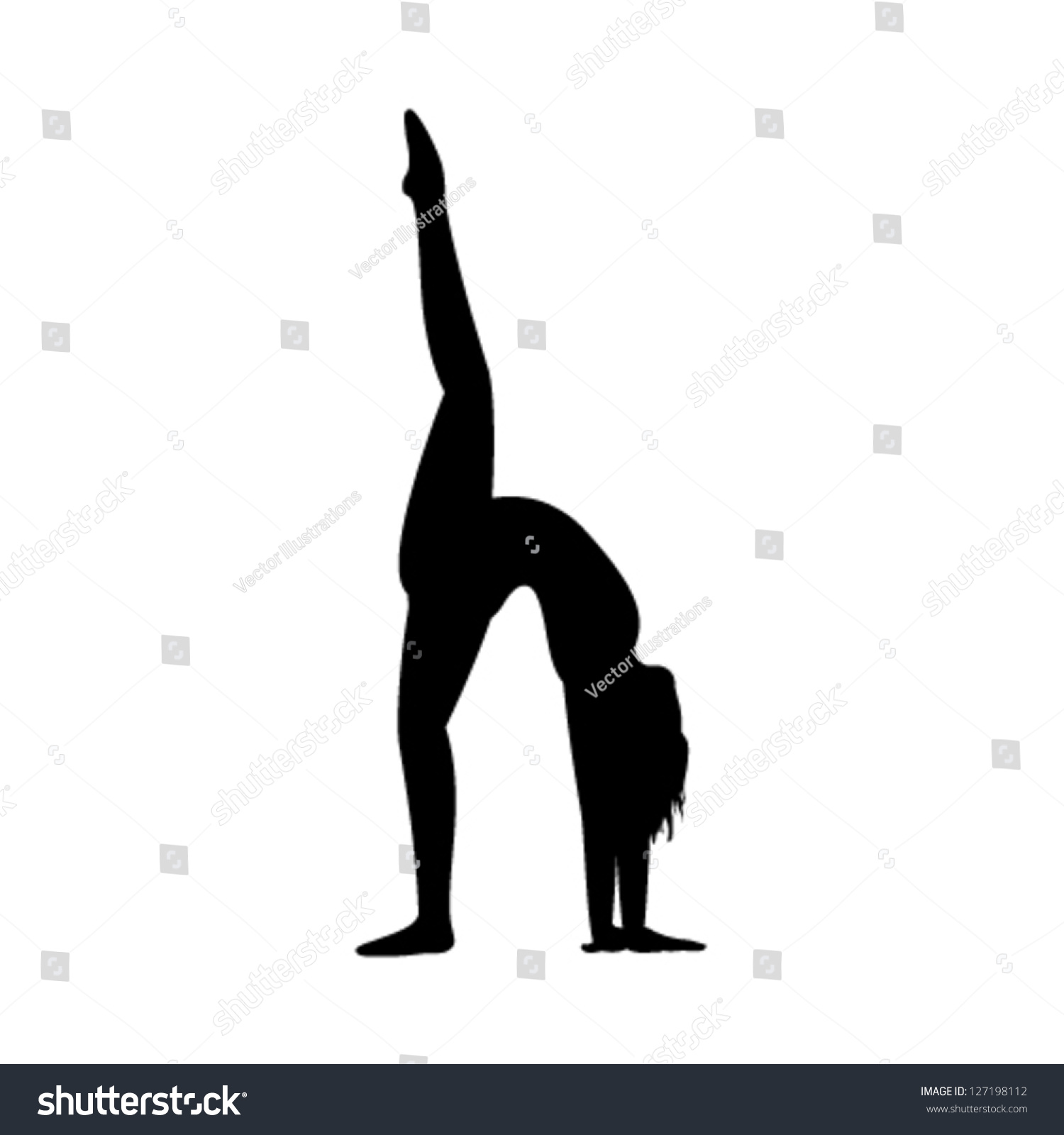 Young Woman Making Very Difficult Gymnastic Stock Vector 127198112 ...