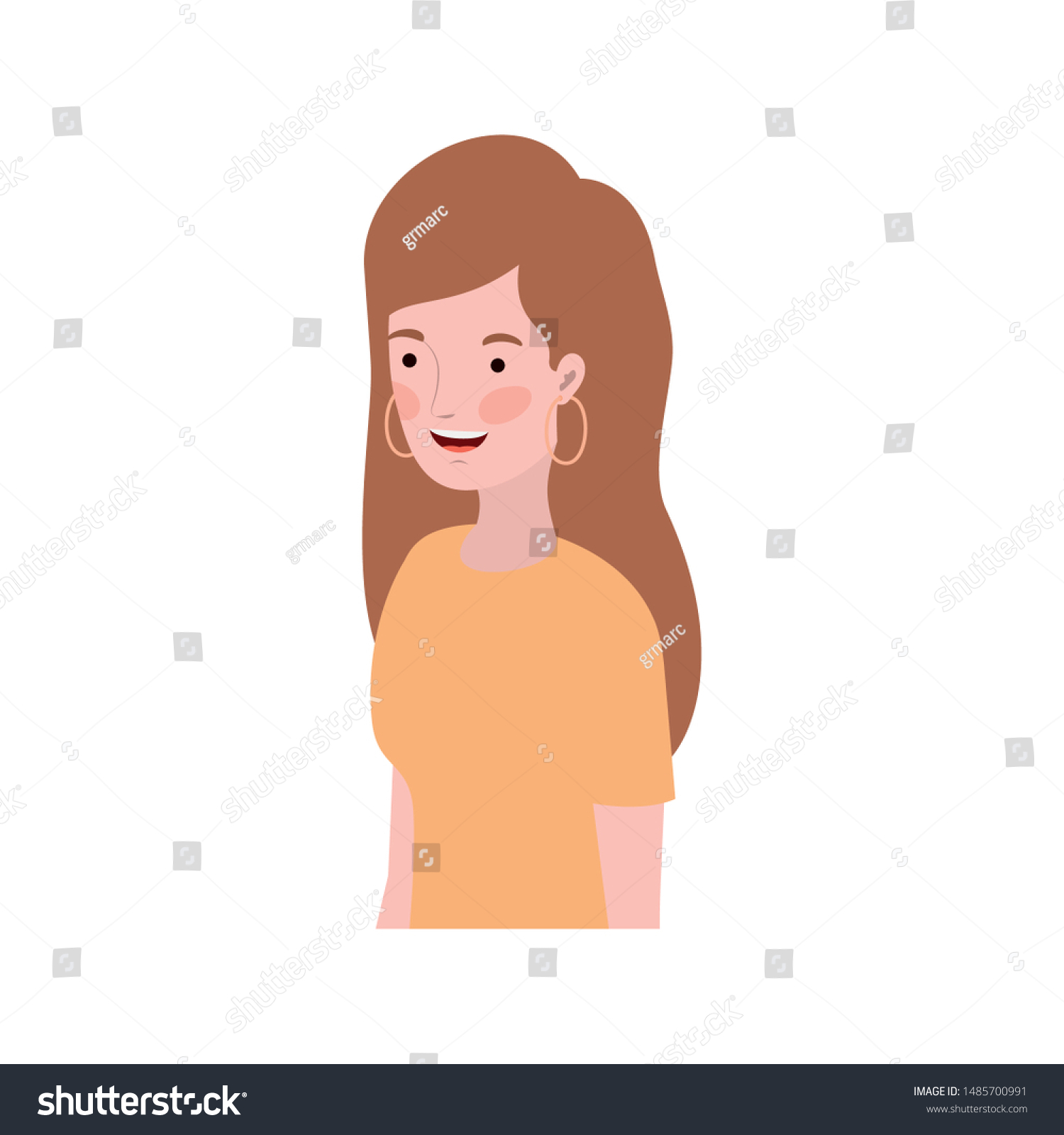 Young Woman Smiling White Background Stock Vector (Royalty Free ...