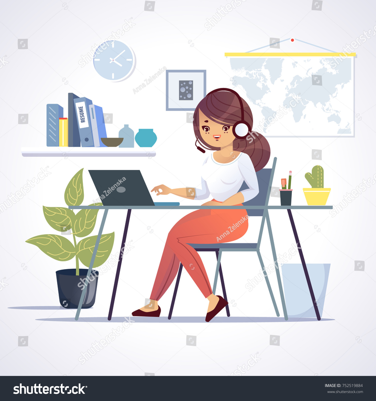 Young Woman Works Officeor Home Call Stock Vector Royalty Free 752519884,Easy Chinese Dessert Recipes