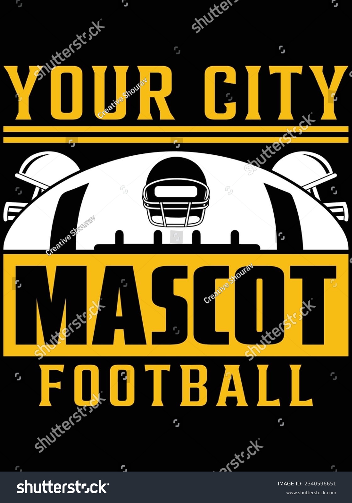 SVG of Your city mascot football vector art design, eps file. design file for t-shirt. SVG, EPS cuttable design file svg