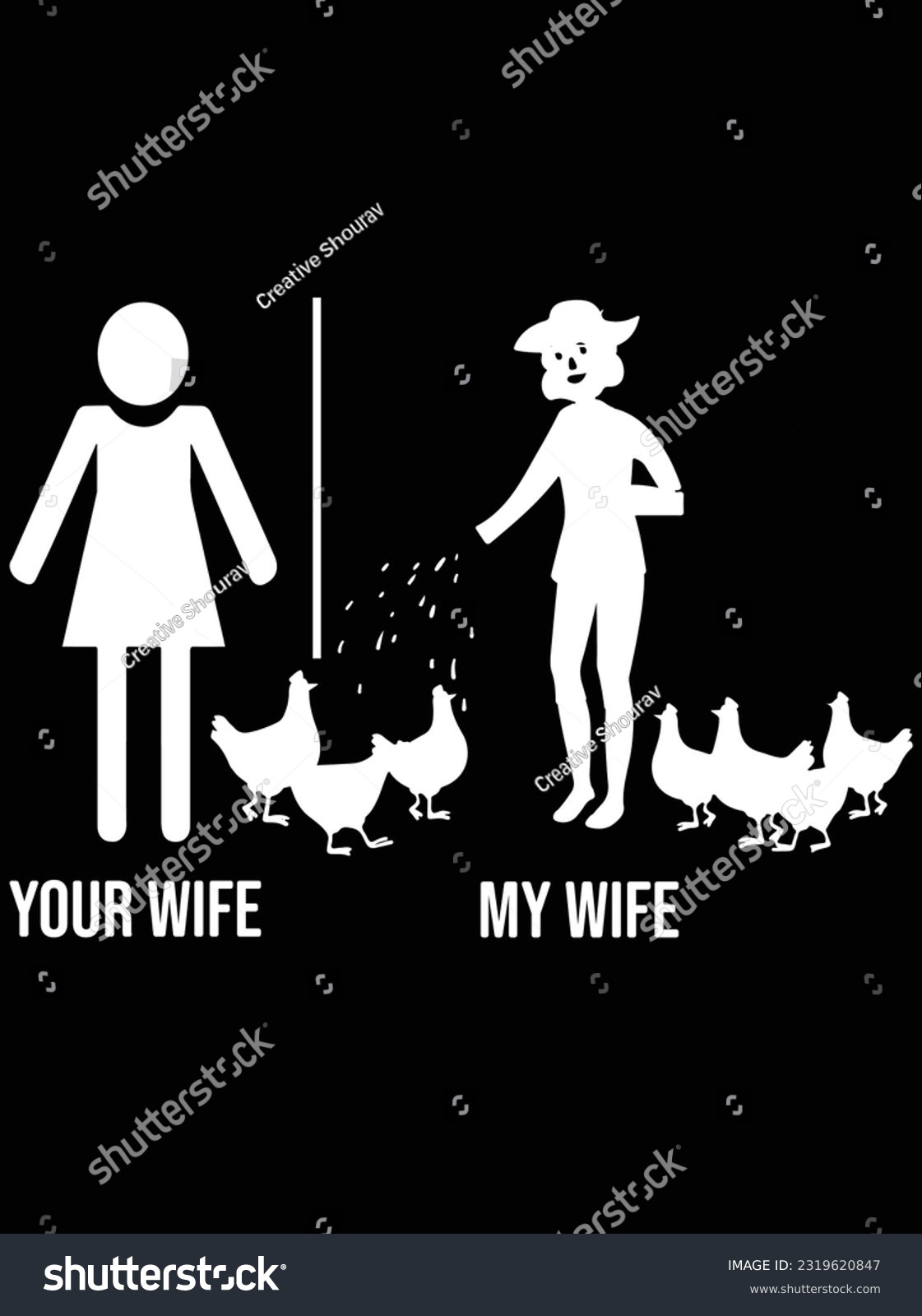 SVG of Your wife my wife chicken lady vector art design, eps file. design file for t-shirt. SVG, EPS cuttable design file svg
