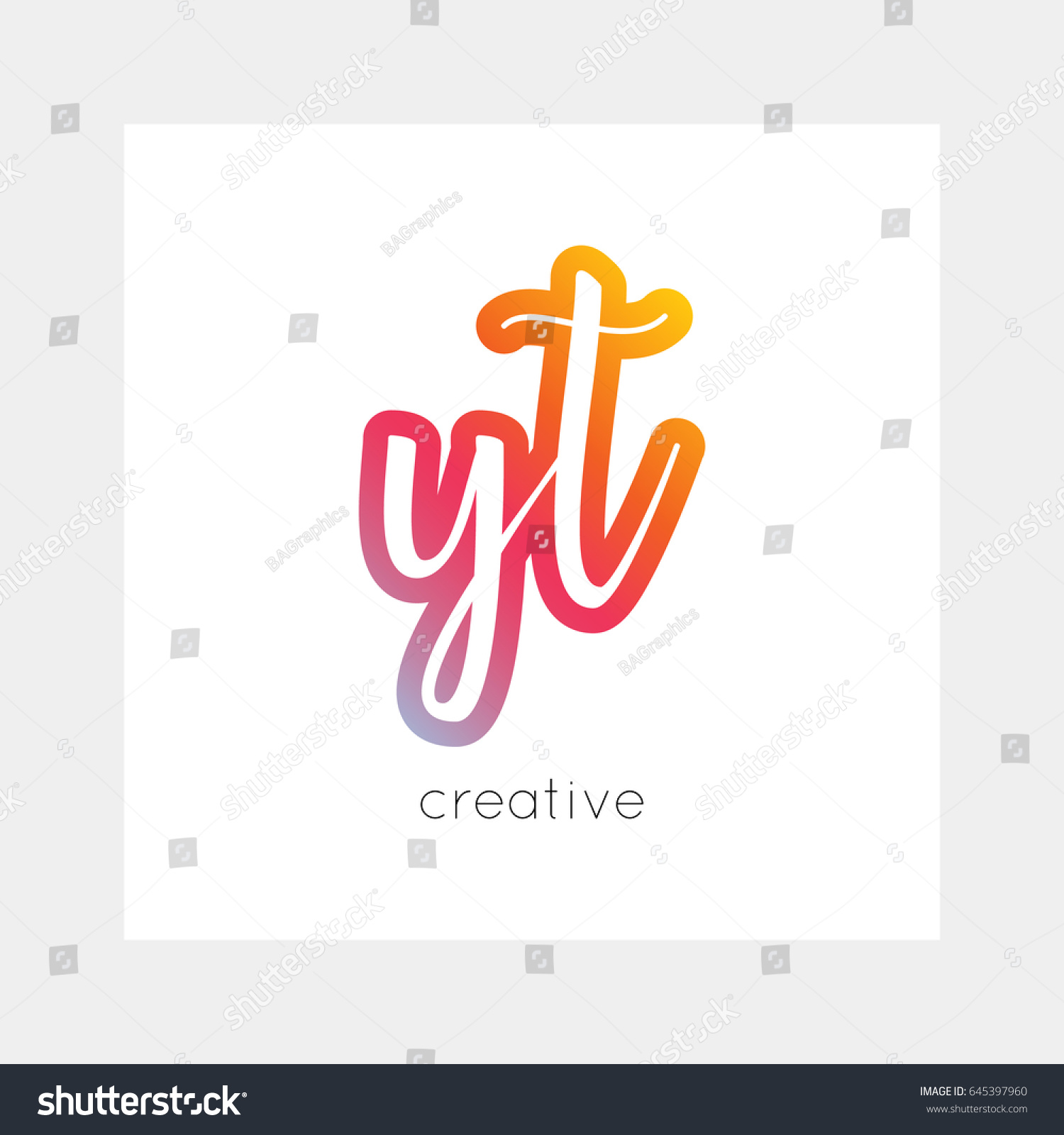 Yt Logo Vector Useful Branding App Stock Vector (Royalty Free) 645397960