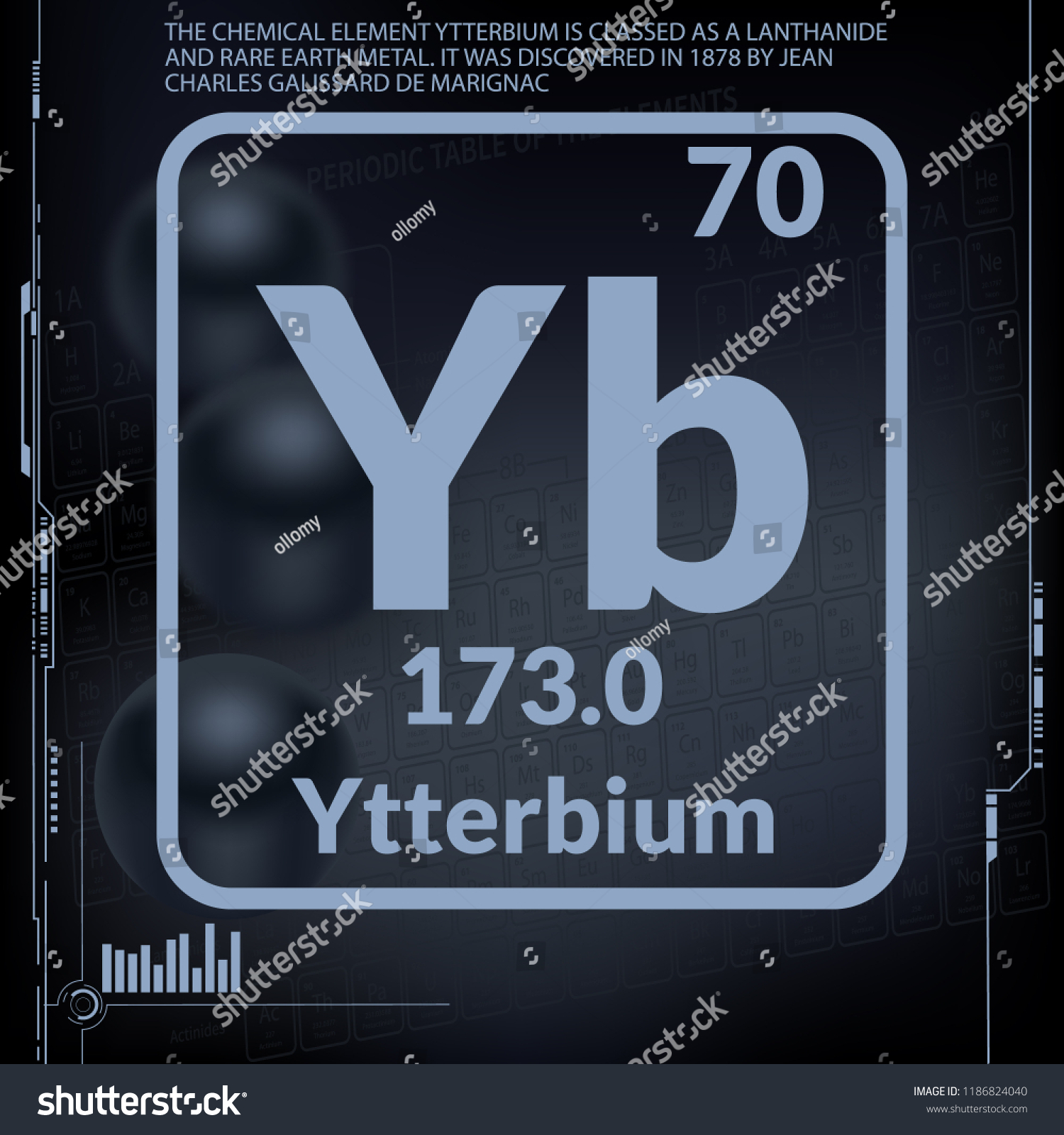 Ytterbium Symbolchemical Element Periodic Table On Stock Vector