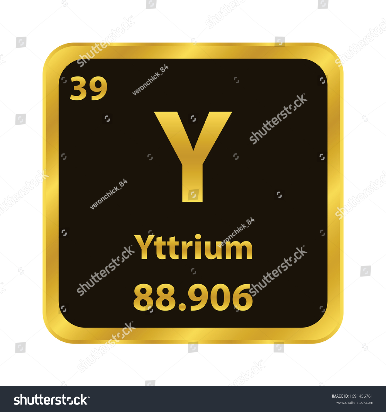 Vektor Stok Yttrium Y Chemical Element Icon Chemical Tanpa Royalti 1691456761