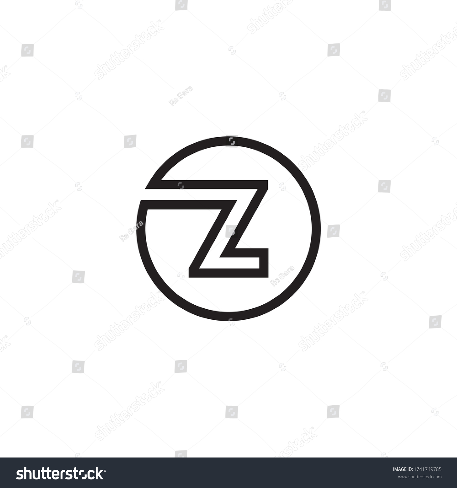 Z Circle Letter Lines Logo Design Stock Vector (Royalty Free ...