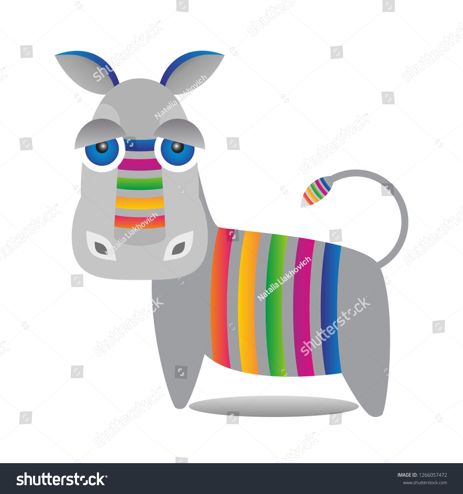 Zebra Cartoon Vector Stock Vector Royalty Free 1266057472 Shutterstock